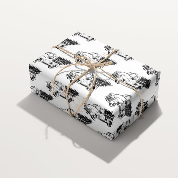 Vintage Christmas Truck Wrapping Paper
