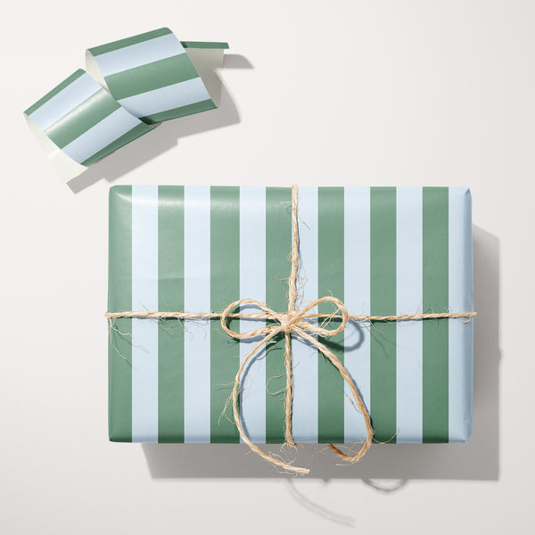 Blue and Green Stripes Wrapping Paper