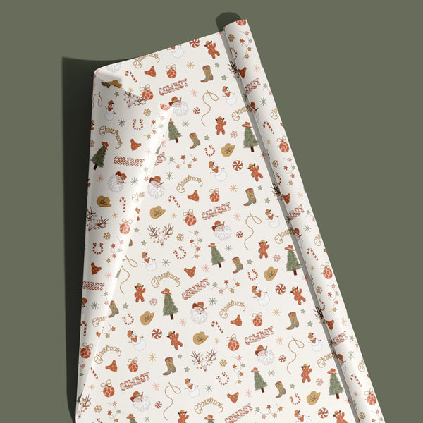 Western Christmas Pattern Wrapping Paper