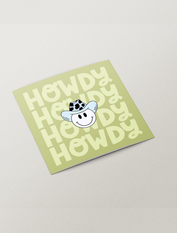 Howdy Smiley Face Greeting Card