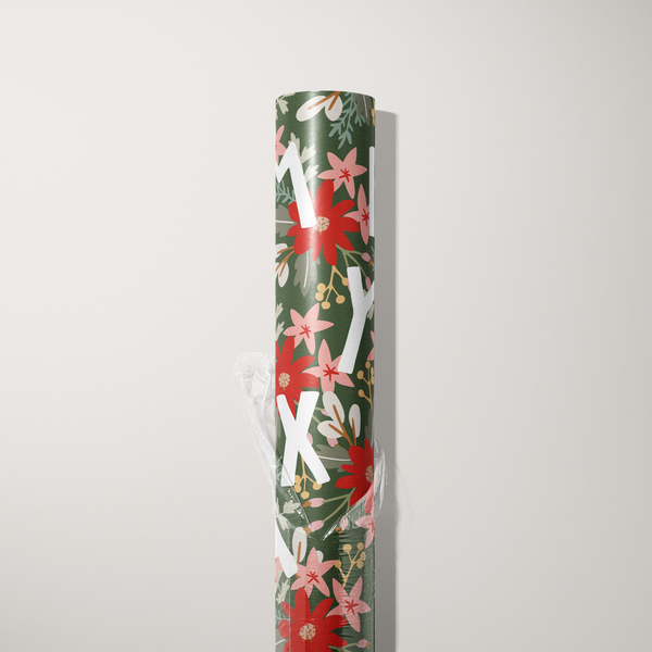 Merry Xmas Floral Wrapping Paper