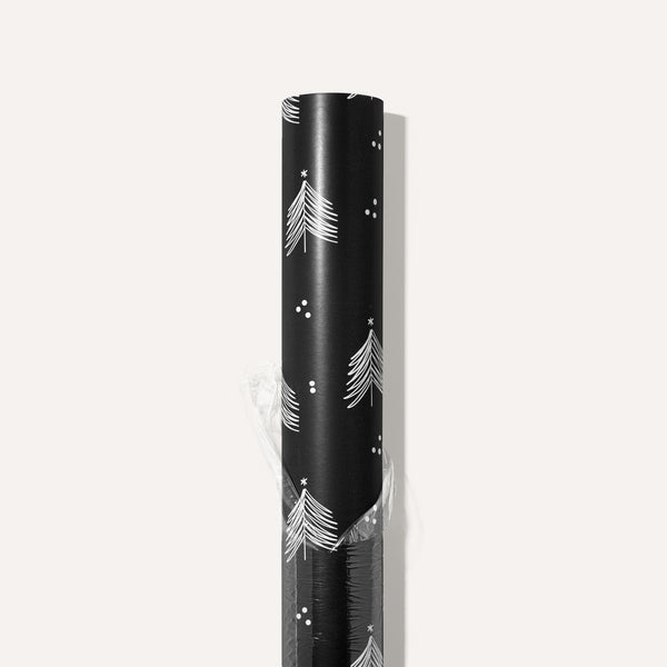 Hand Drawn Trees and Snowflakes Wrapping Paper