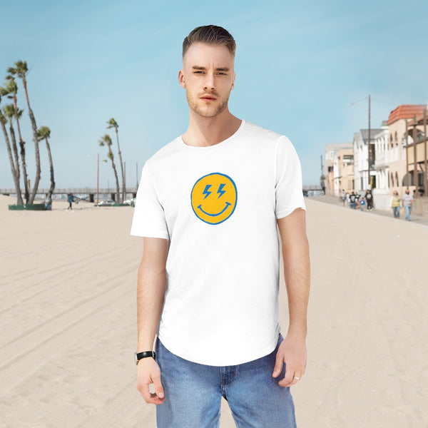 Chargers Retro Smiley Face Curved Hem Tee