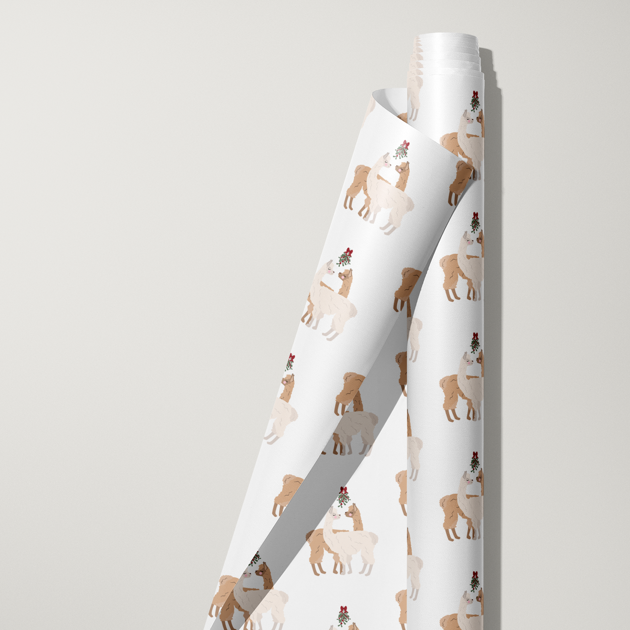 Alpacas Under the Mistletoe Wrapping Paper