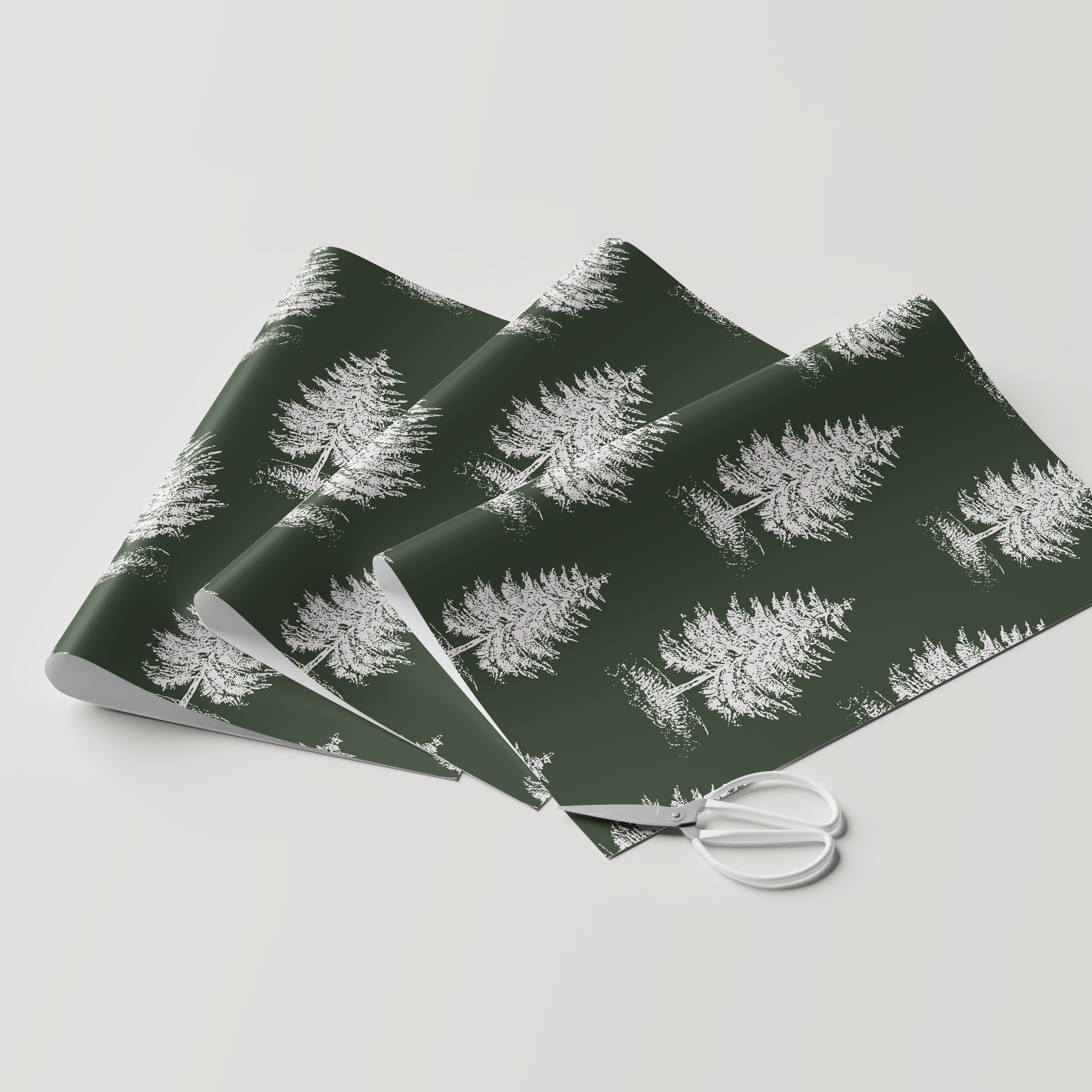 Brushed Christmas Trees Wrapping Paper