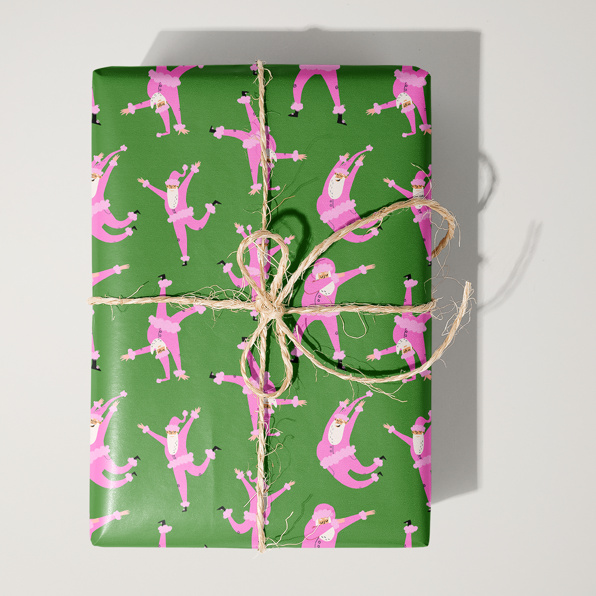 Dabbing Santas Wrapping Paper