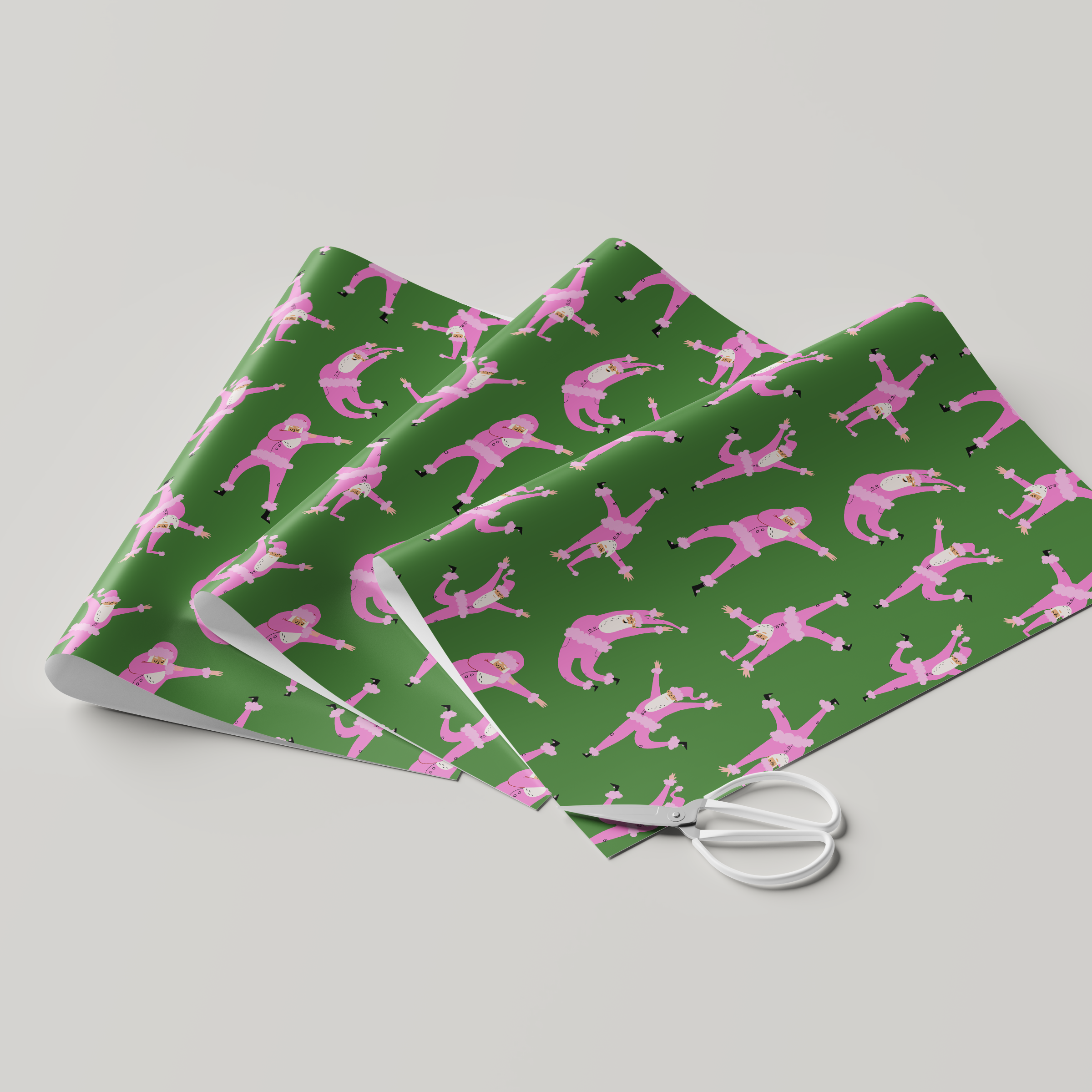 Dabbing Santas Wrapping Paper