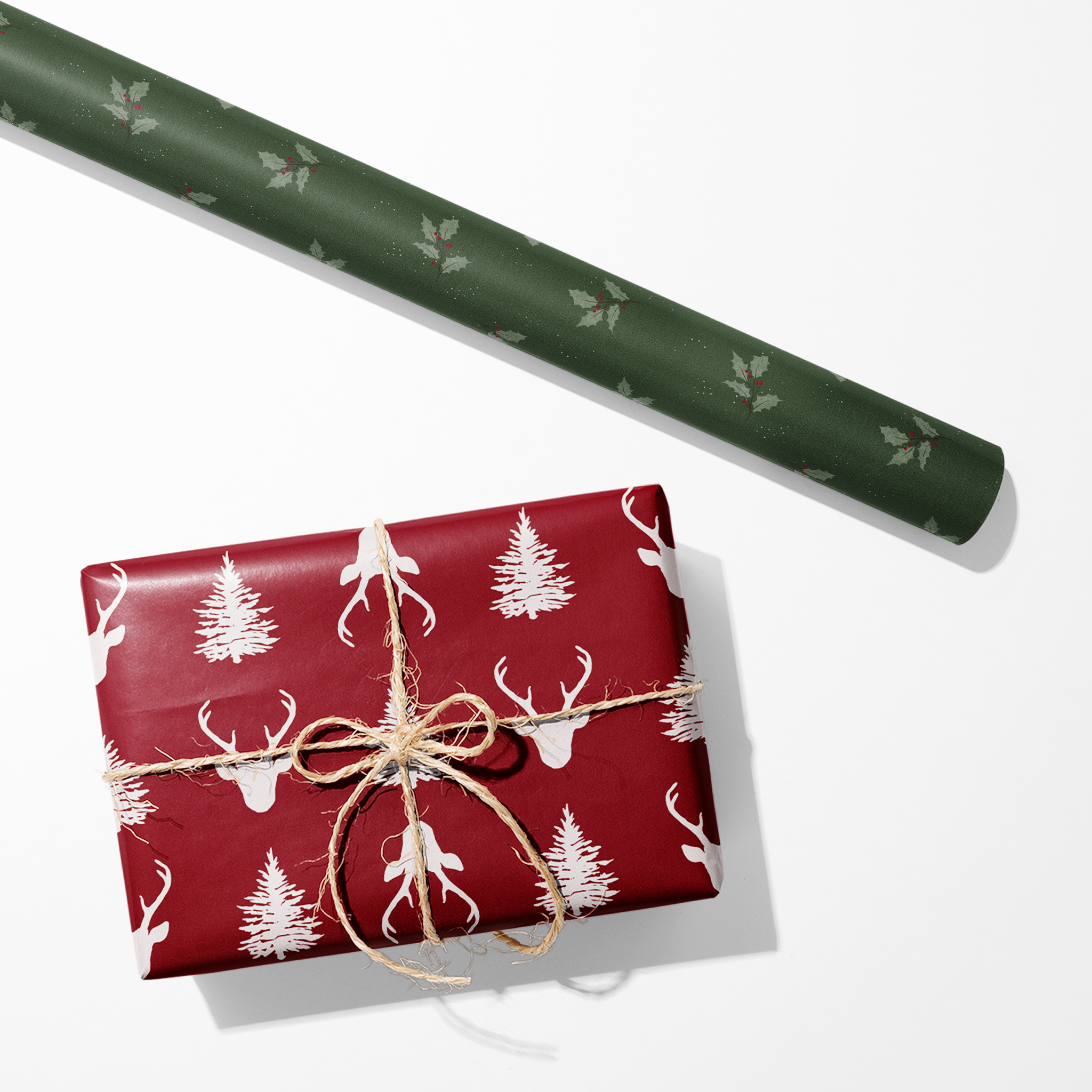 Holly Berry Mistletoe Wrapping Paper