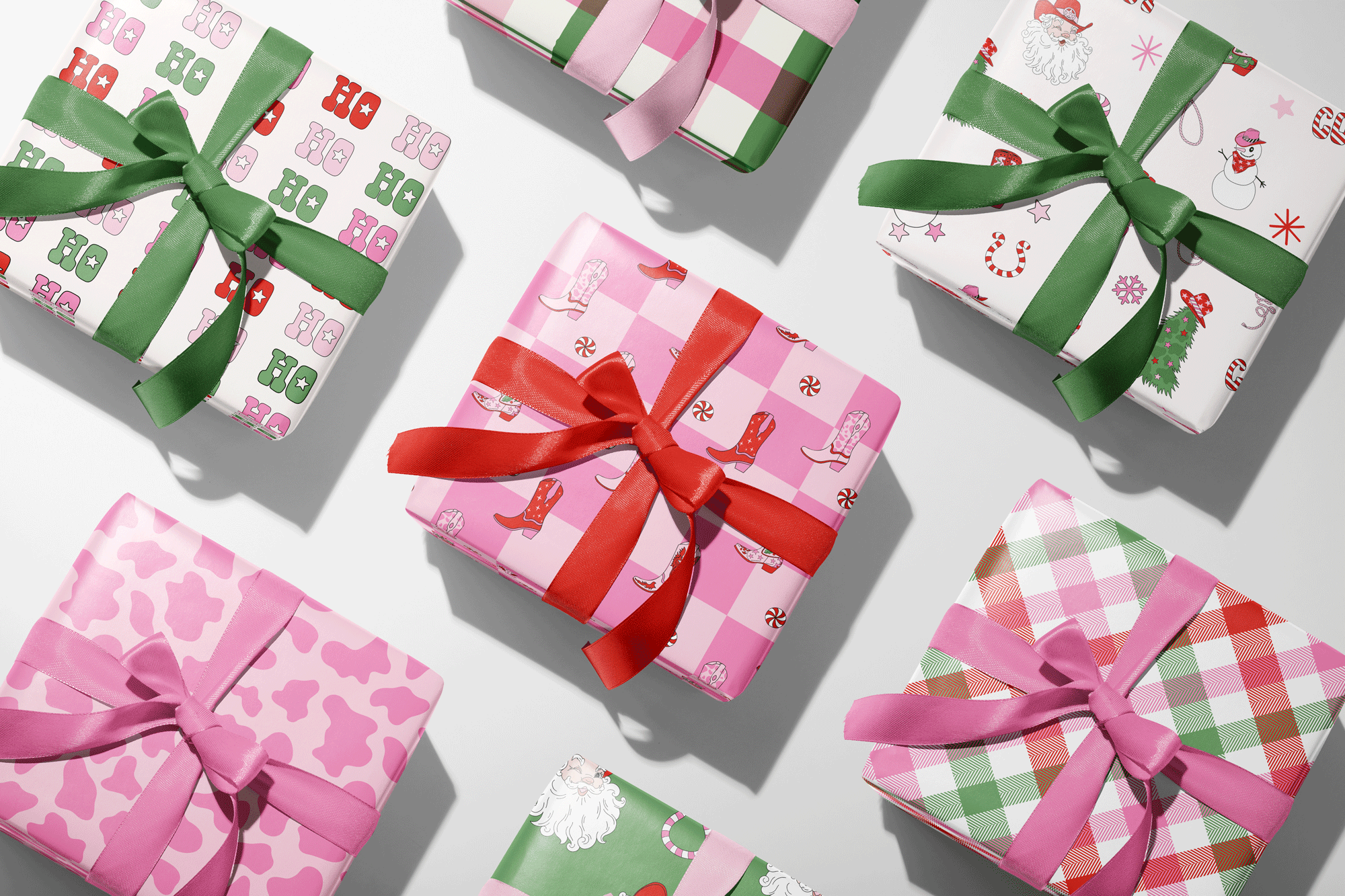 Pink Cow Print Wrapping Paper