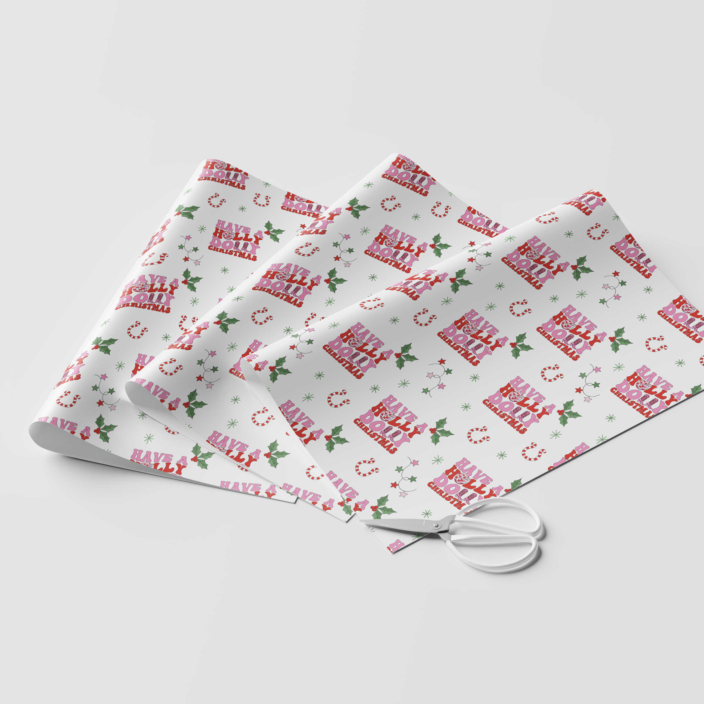 Holly Dolly Christmas Wrapping Paper