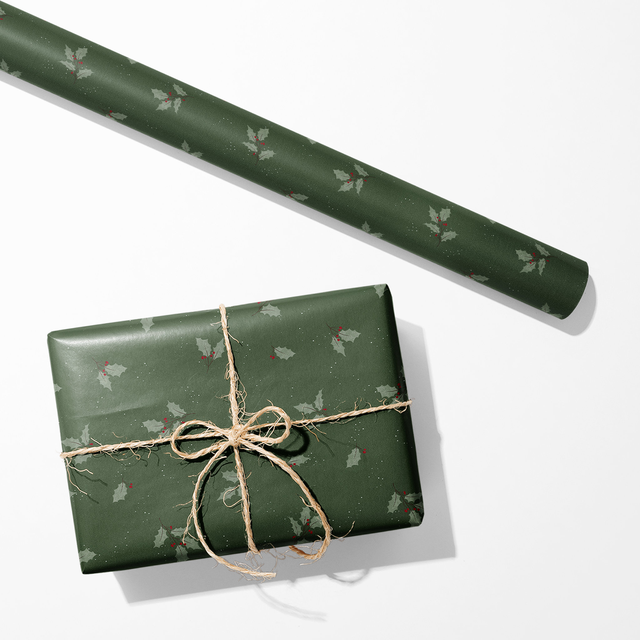 Holly Berry Mistletoe Wrapping Paper