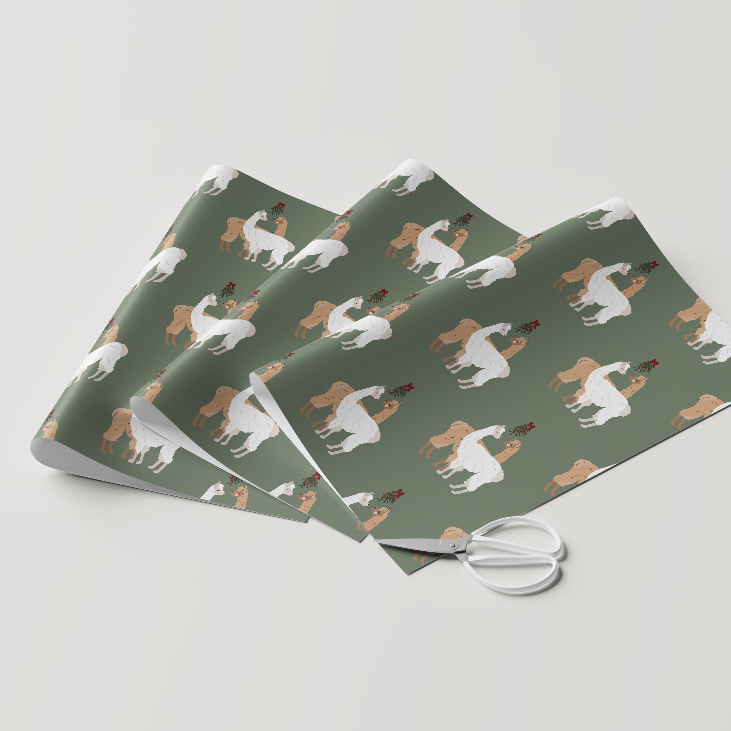 Alpacas Under the Mistletoe Wrapping Paper