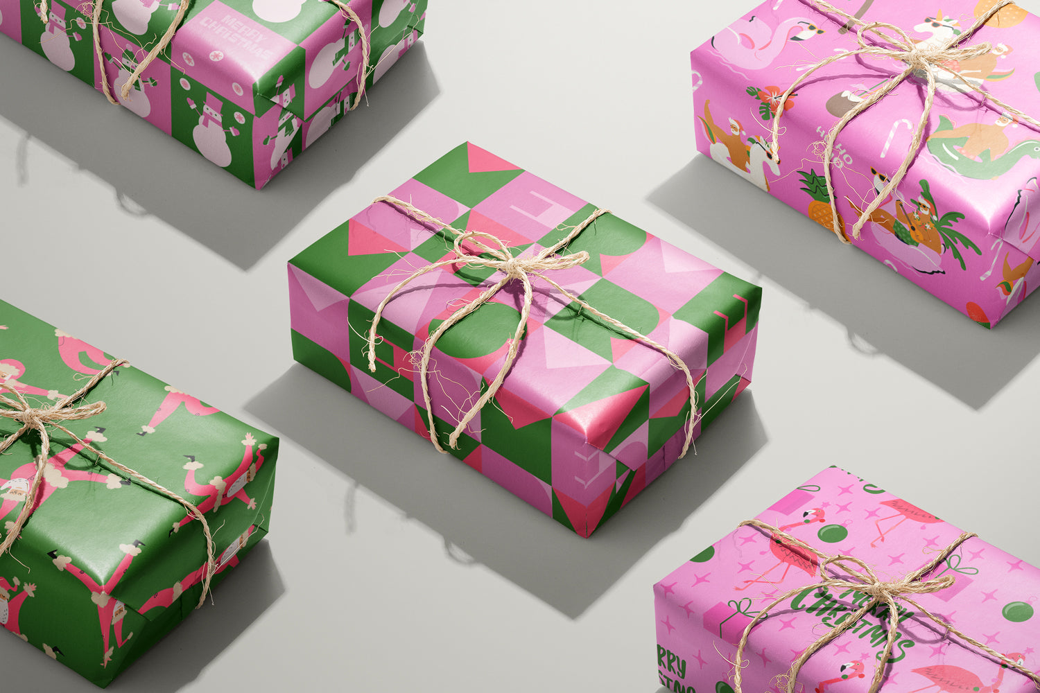 Dabbing Santas Wrapping Paper
