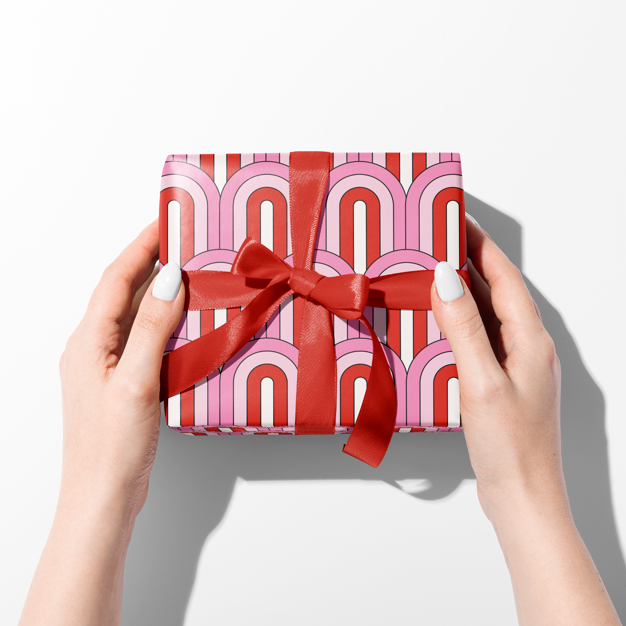 Pink & Red Rainbow Wrapping Paper