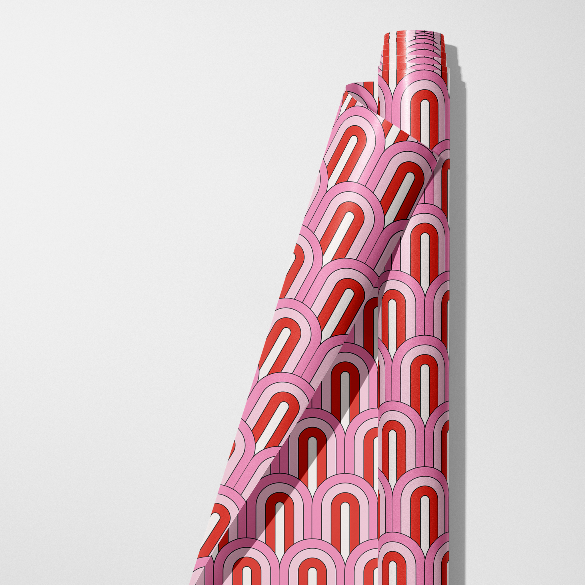 Pink & Red Rainbow Wrapping Paper