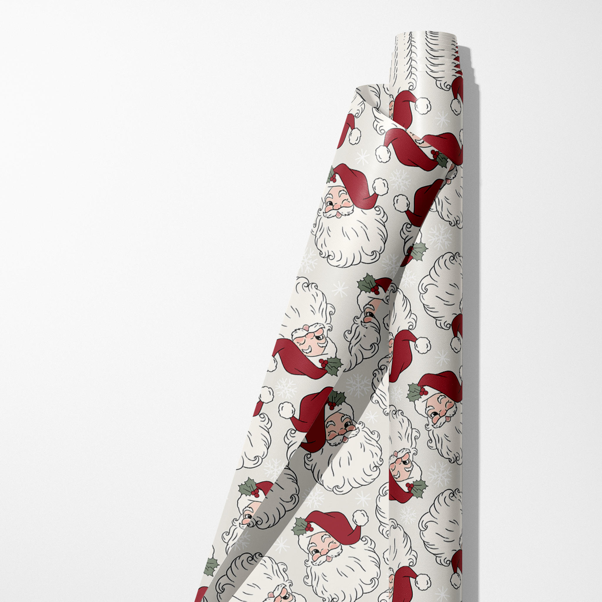 Winking Santa Pattern Wrapping Paper
