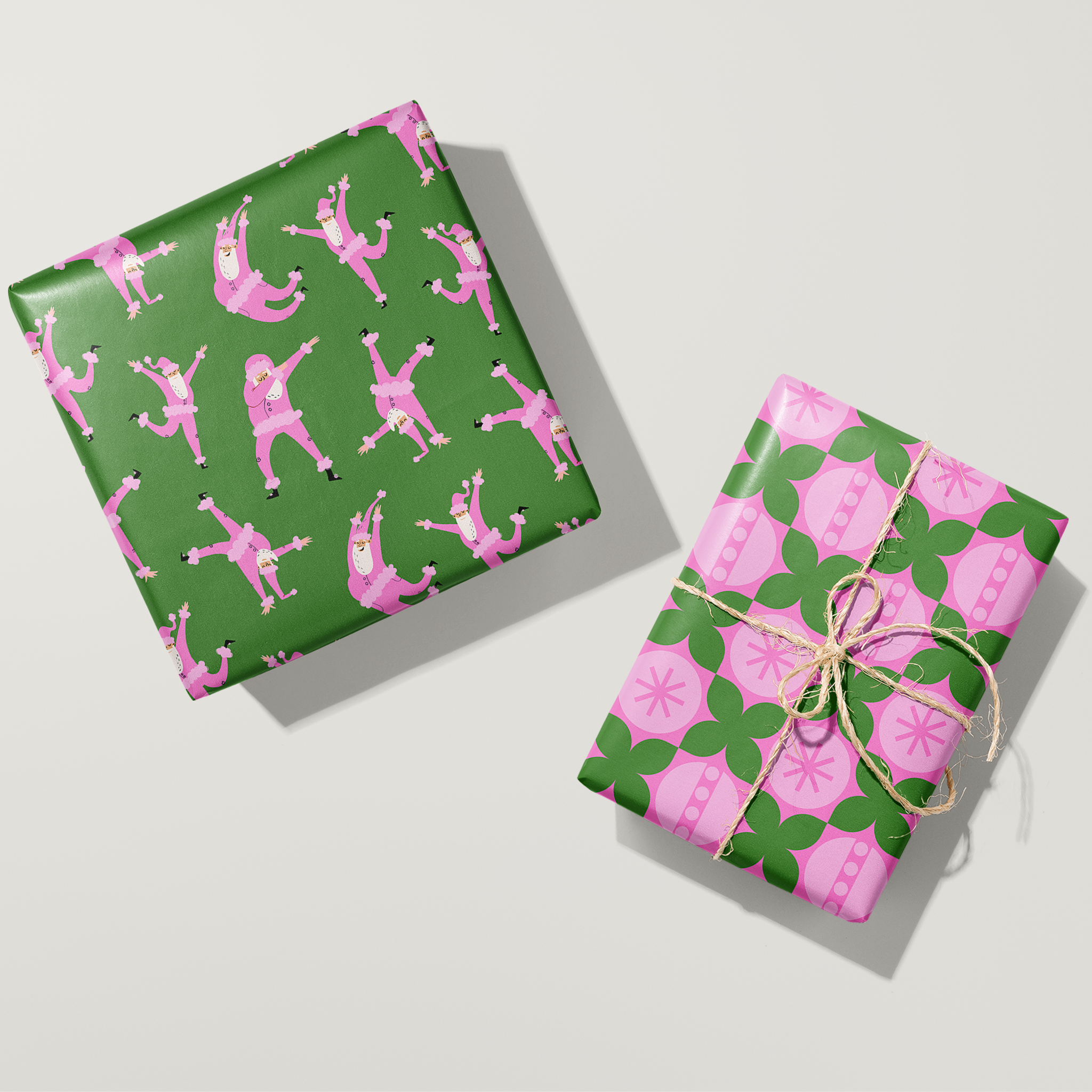 Dabbing Santas Wrapping Paper