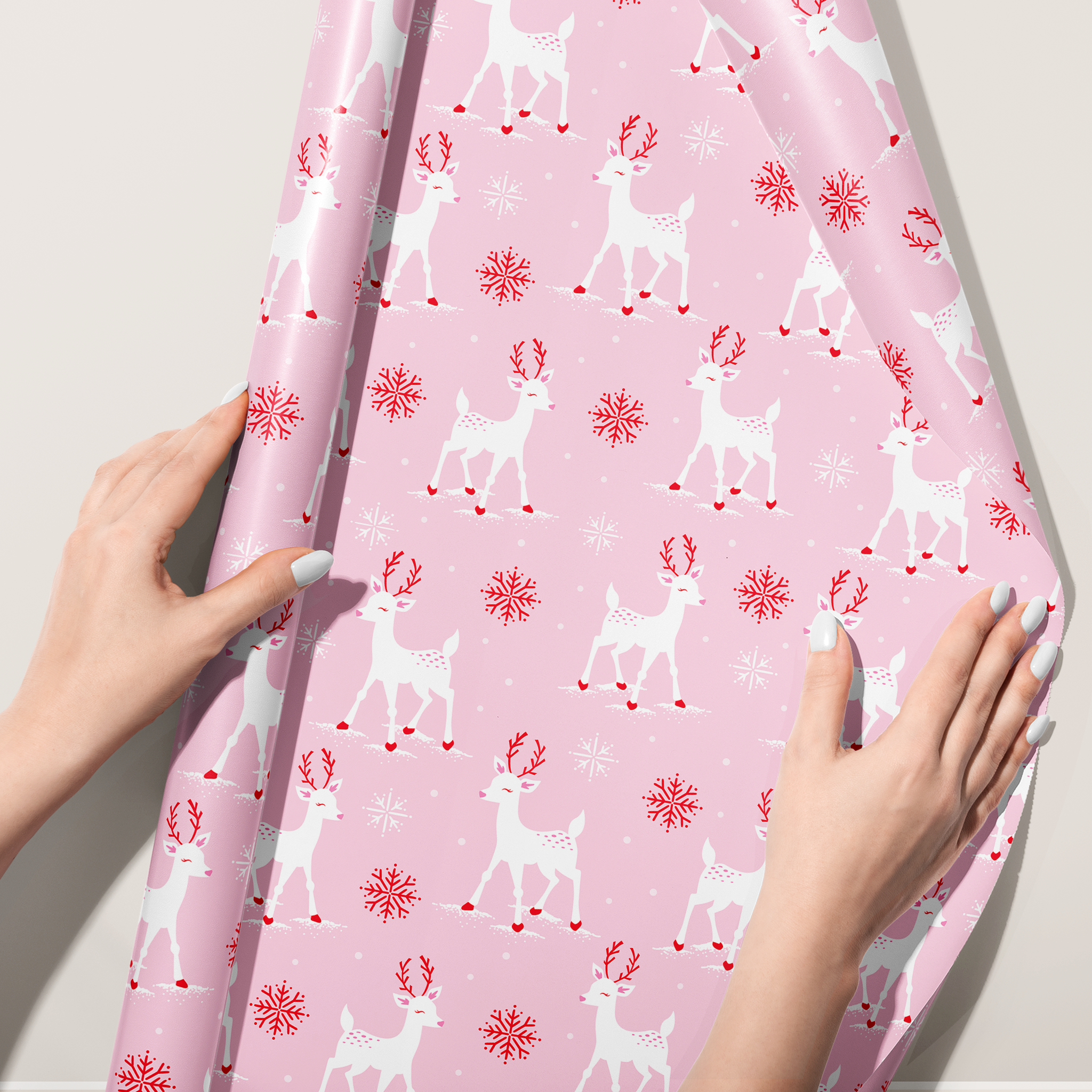 Deer & Snowflakes Wrapping Paper
