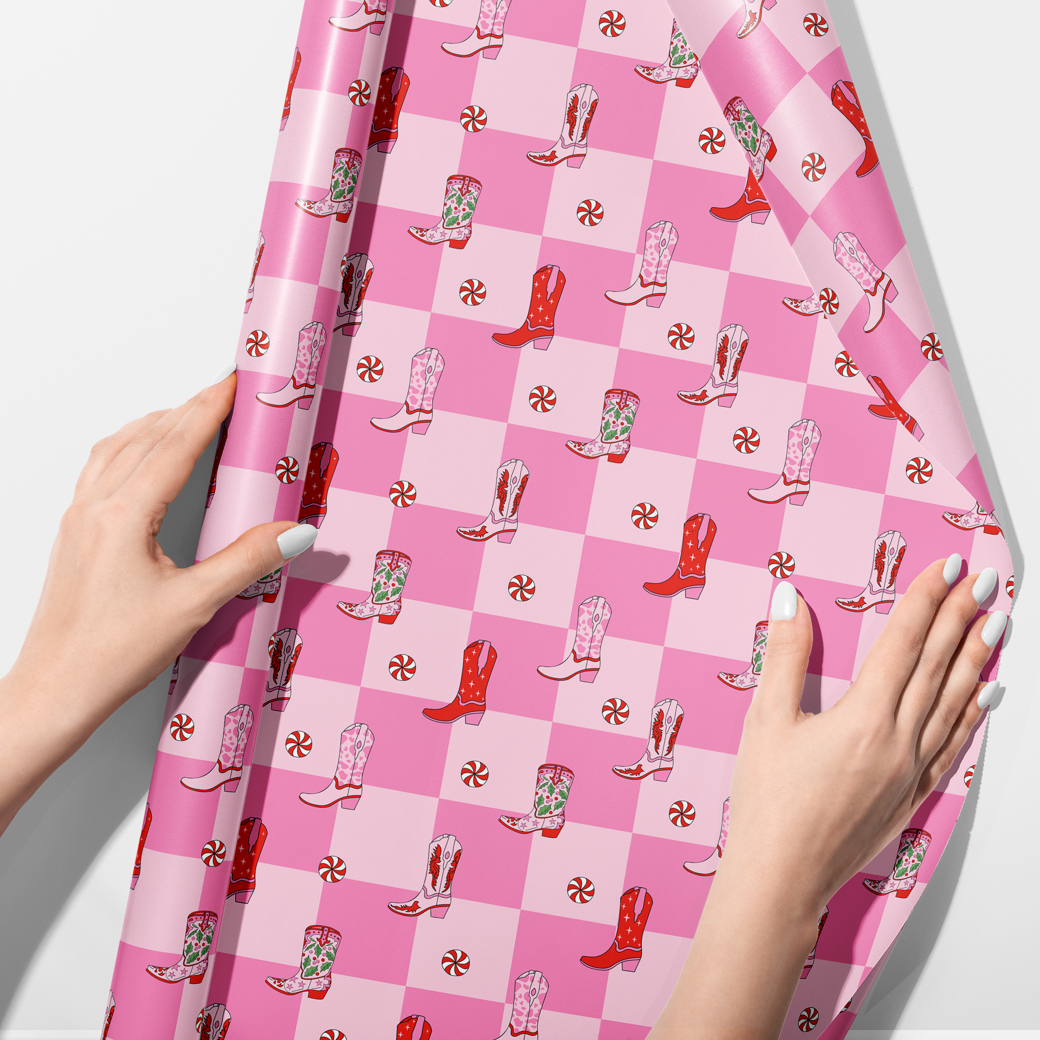 Checkered Cowboy Boots Wrapping Paper