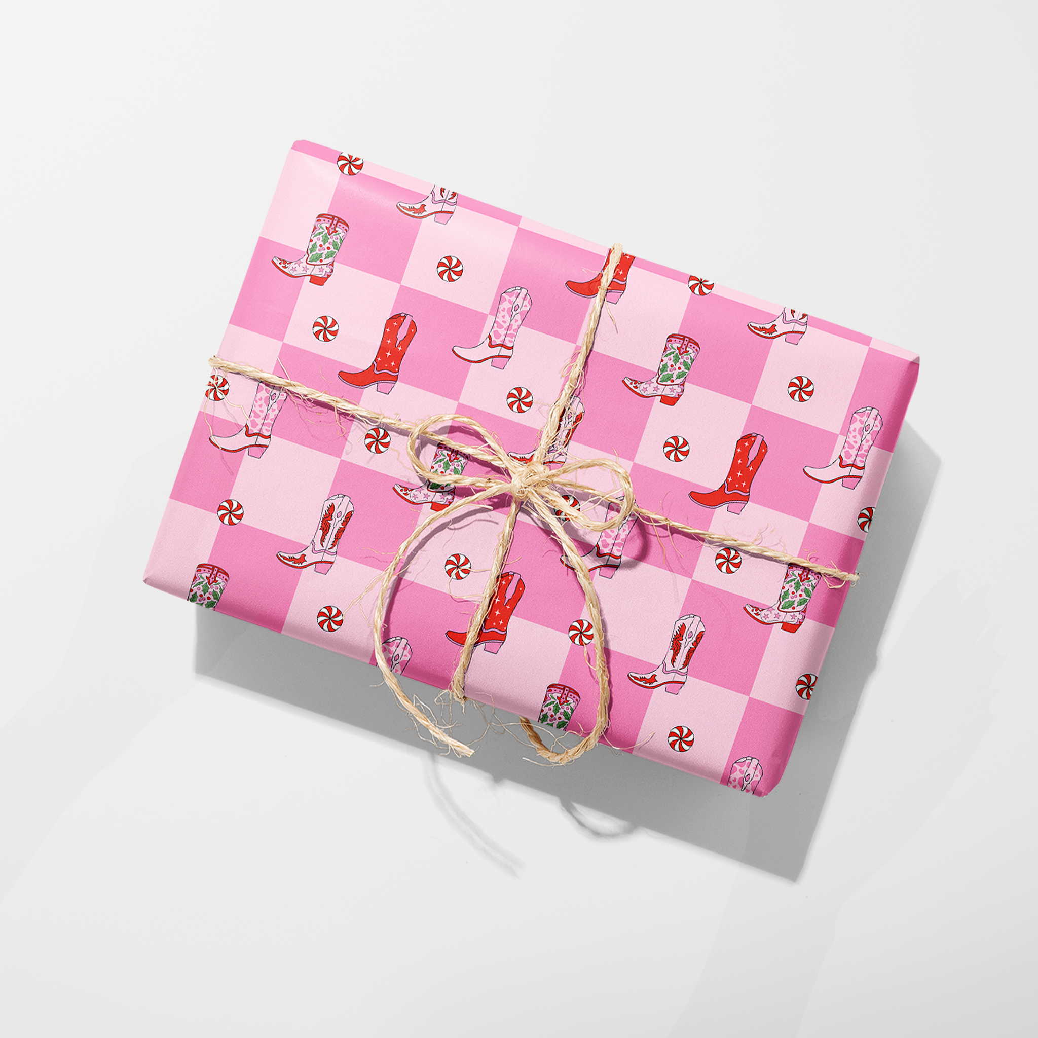 Checkered Cowboy Boots Wrapping Paper