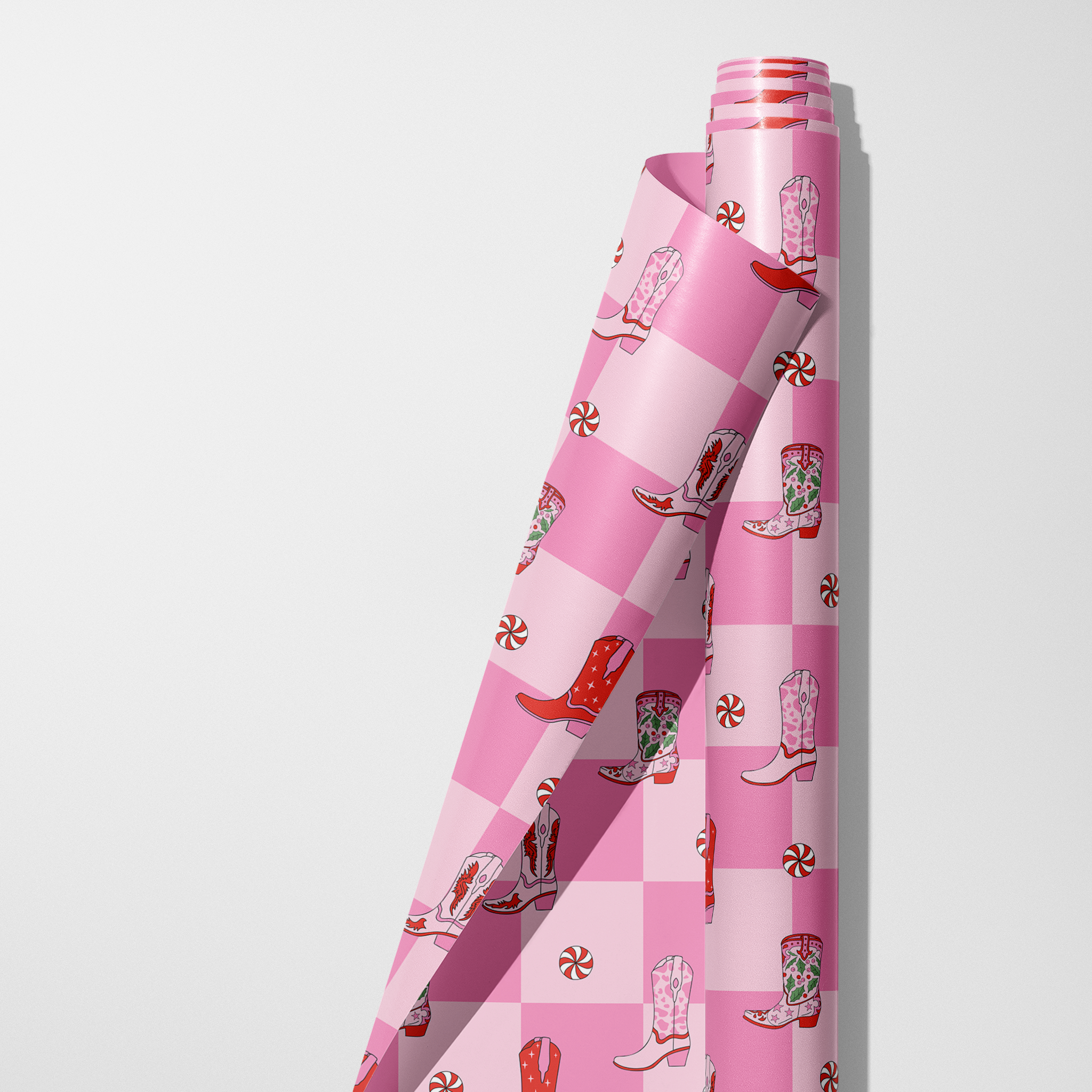 Checkered Cowboy Boots Wrapping Paper
