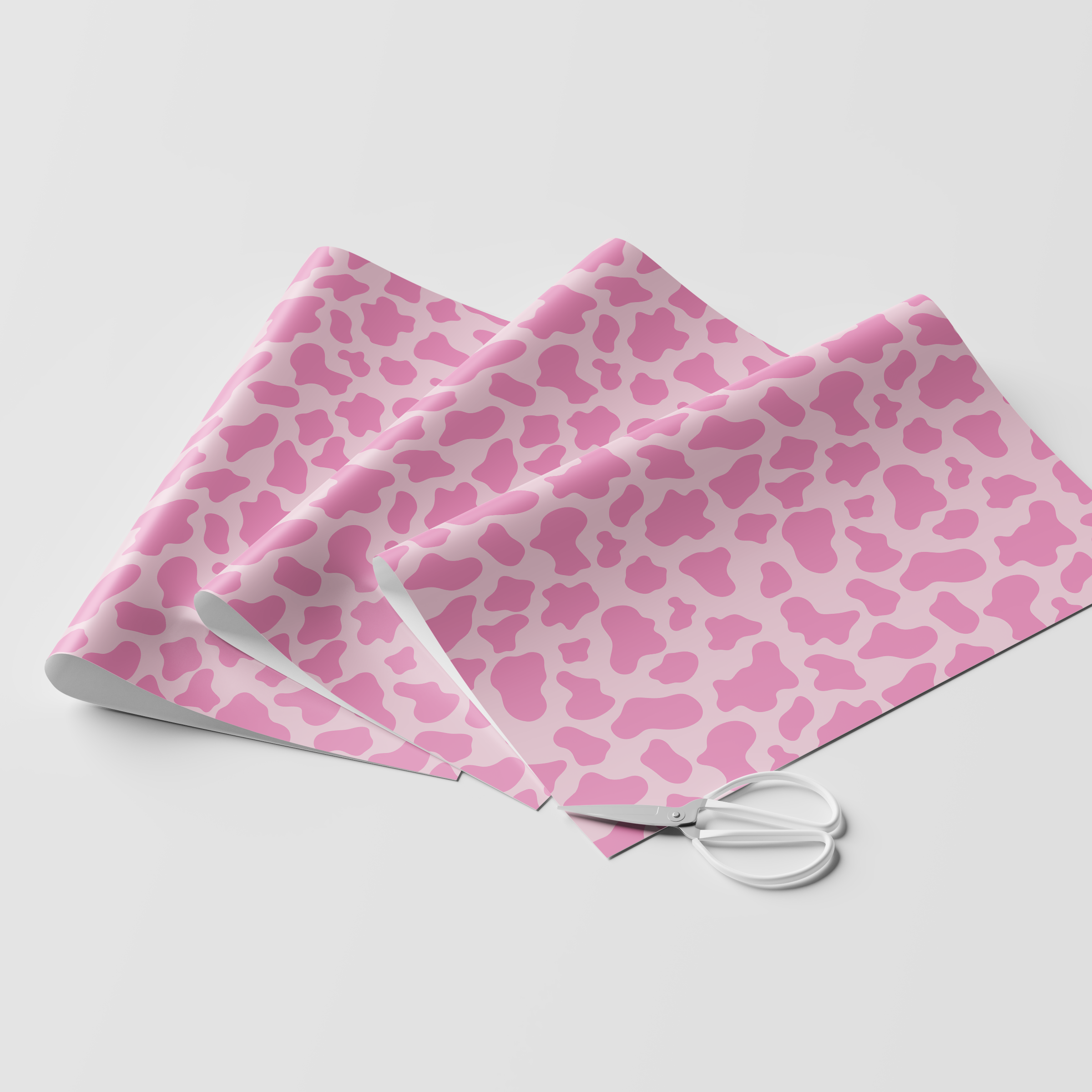 Pink Cow Print Wrapping Paper