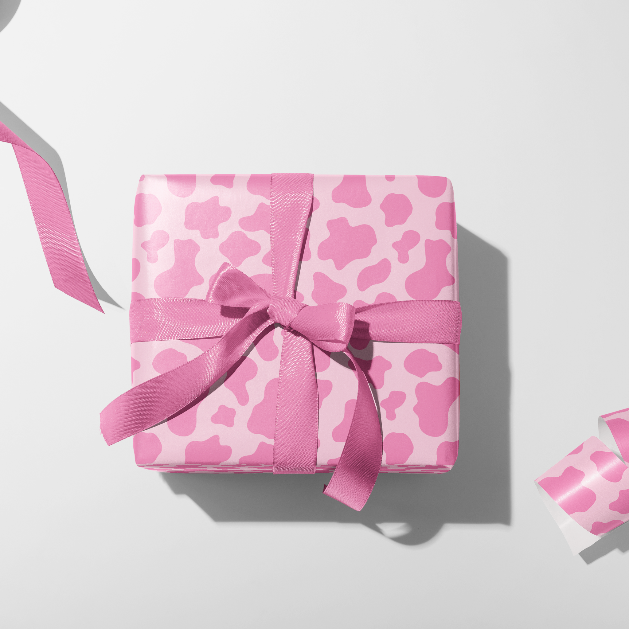 Pink Cow Print Wrapping Paper