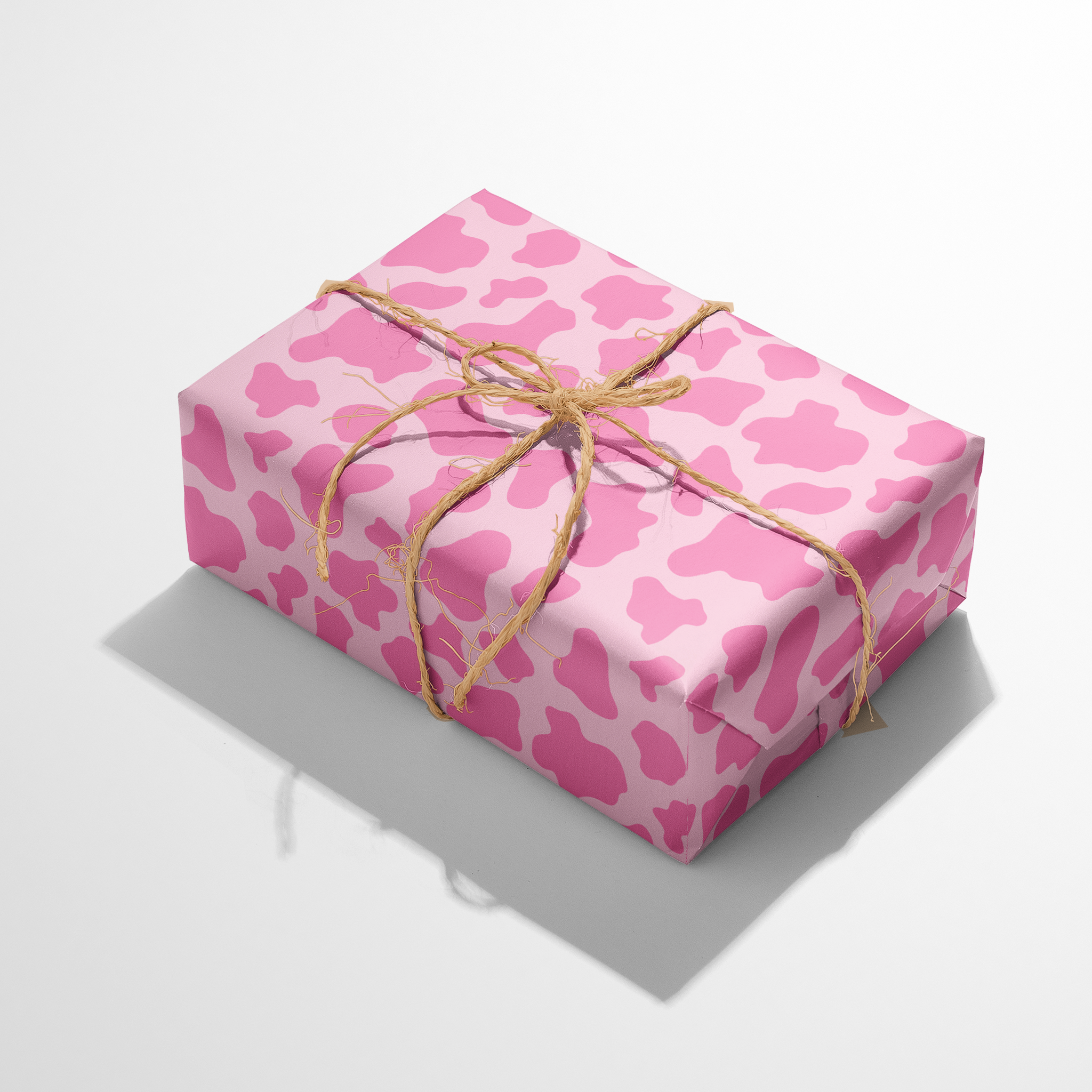 Pink Cow Print Wrapping Paper