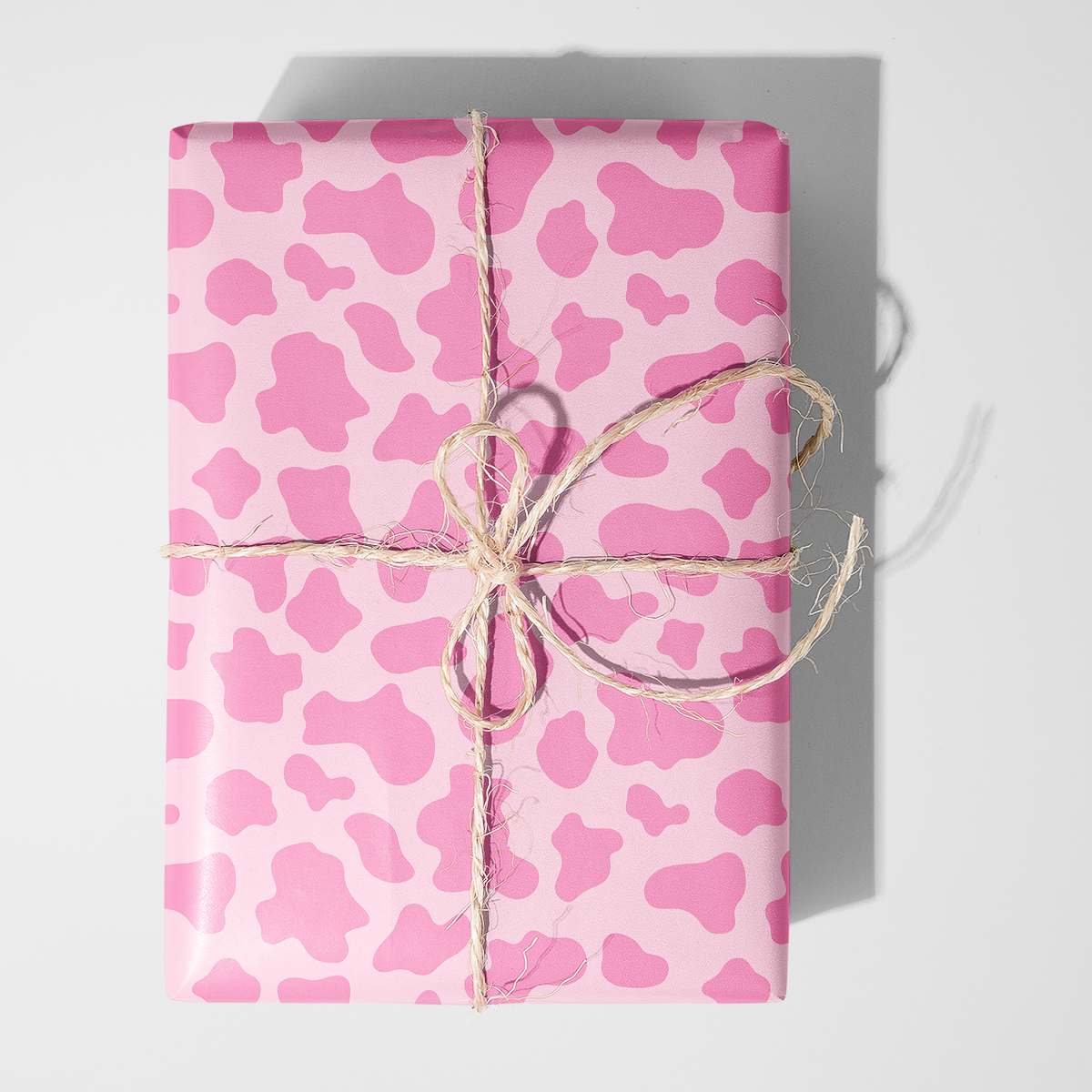 Pink Cow Print Wrapping Paper