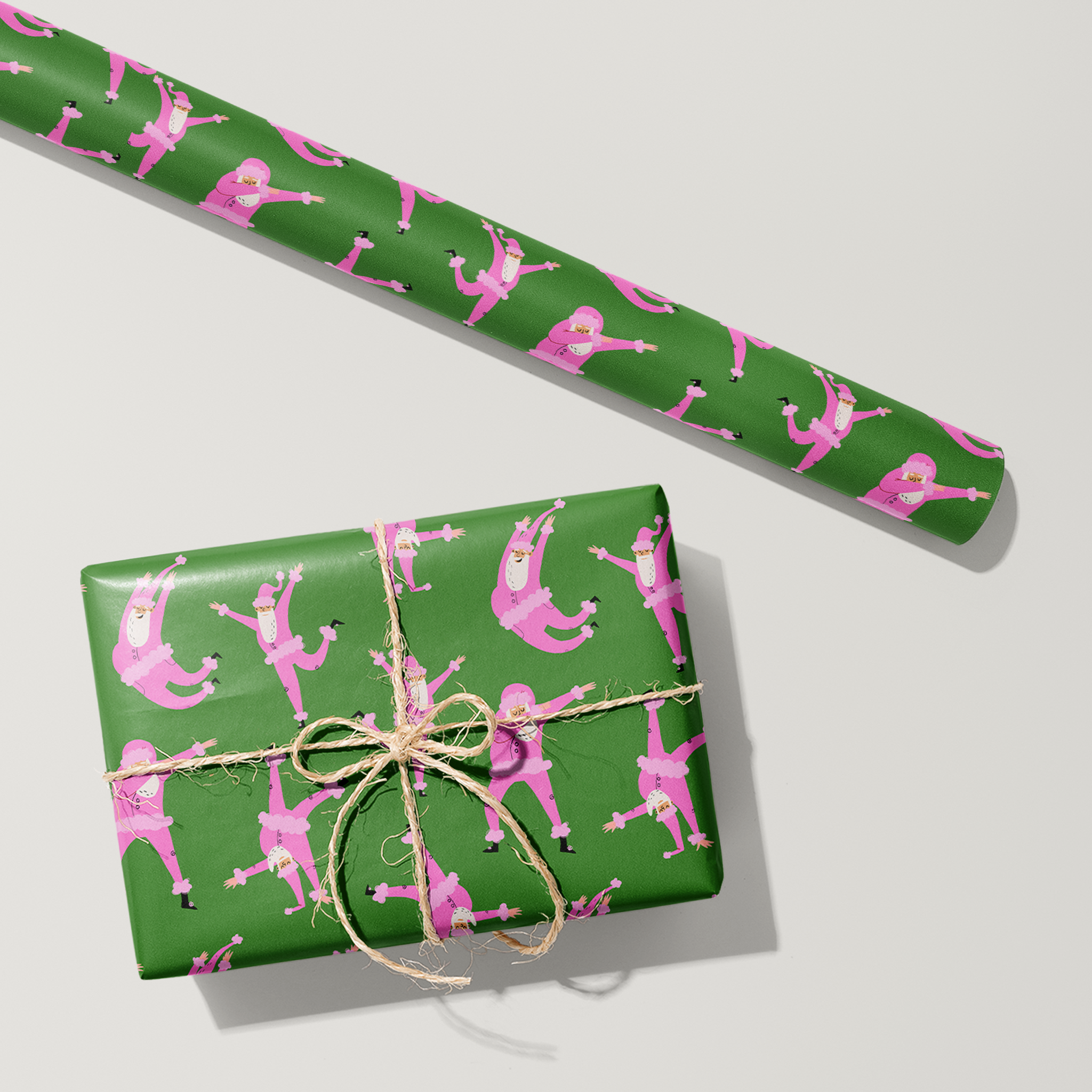 Dabbing Santas Wrapping Paper
