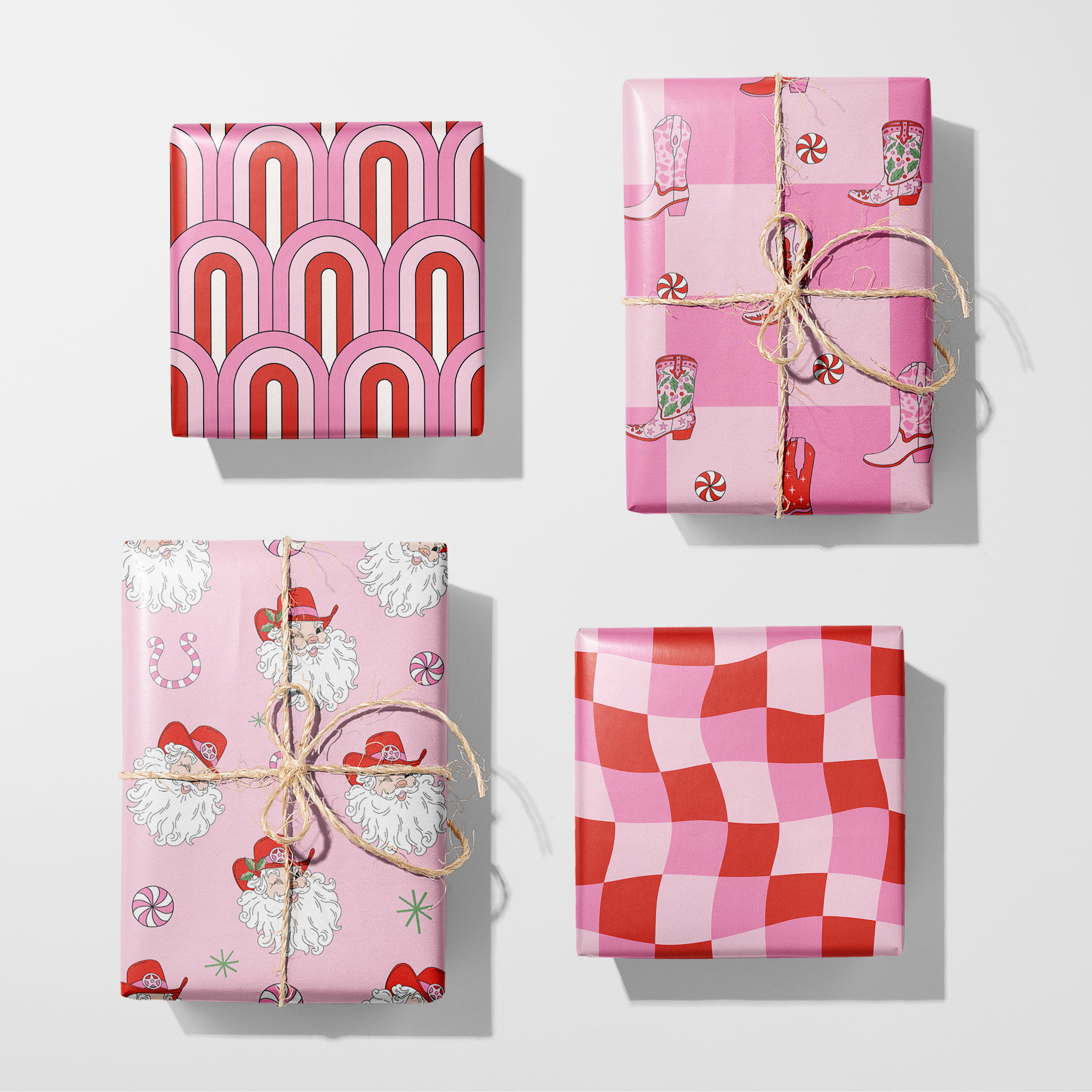 Checkered Cowboy Boots Wrapping Paper
