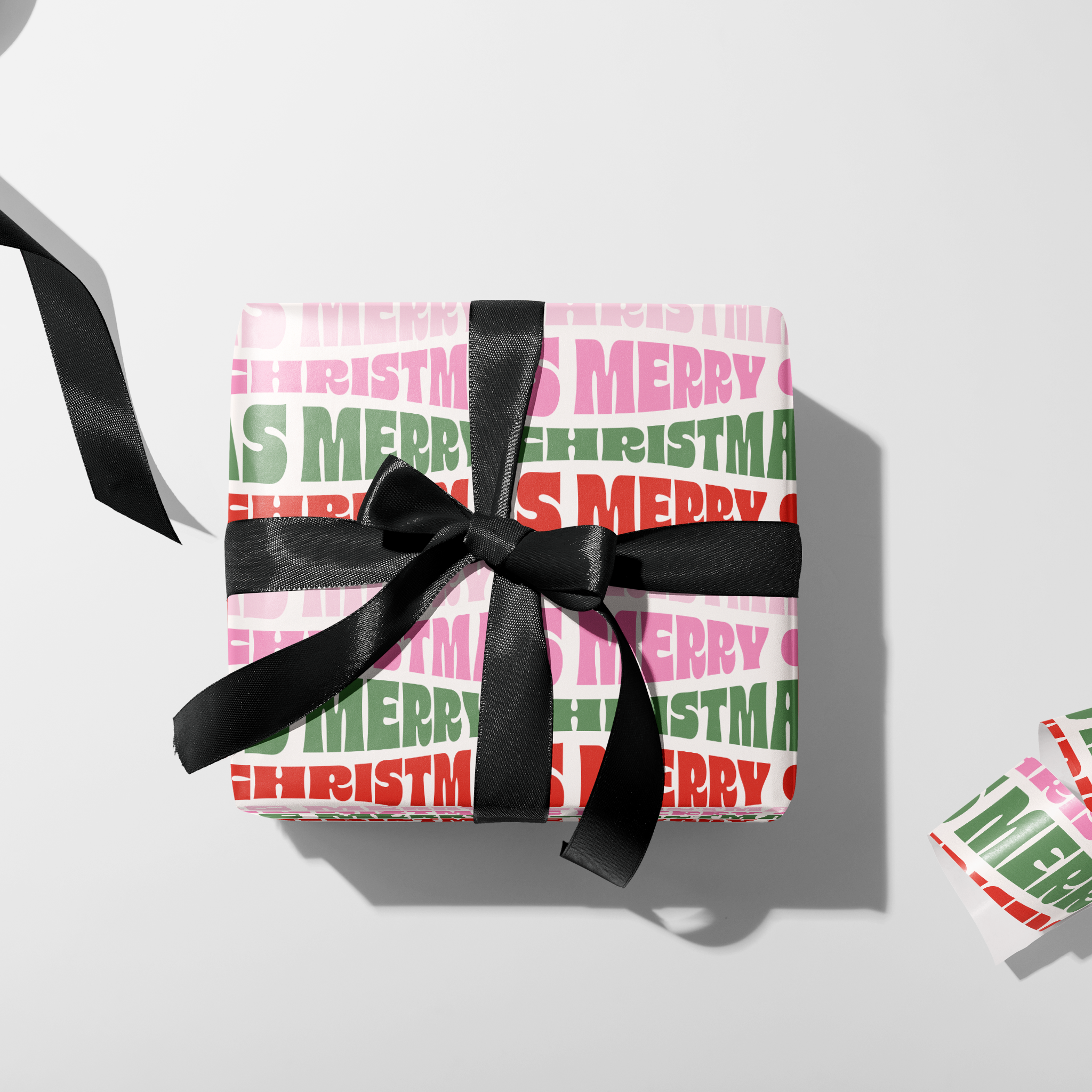 Western Christmas Text Wrapping Paper