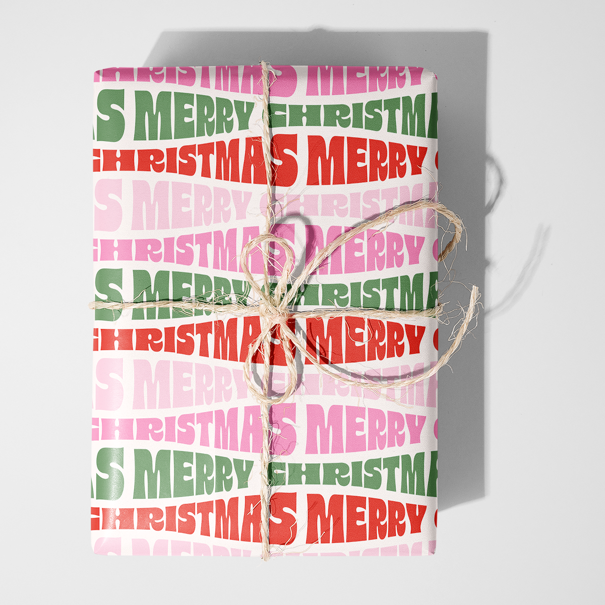 Western Christmas Text Wrapping Paper