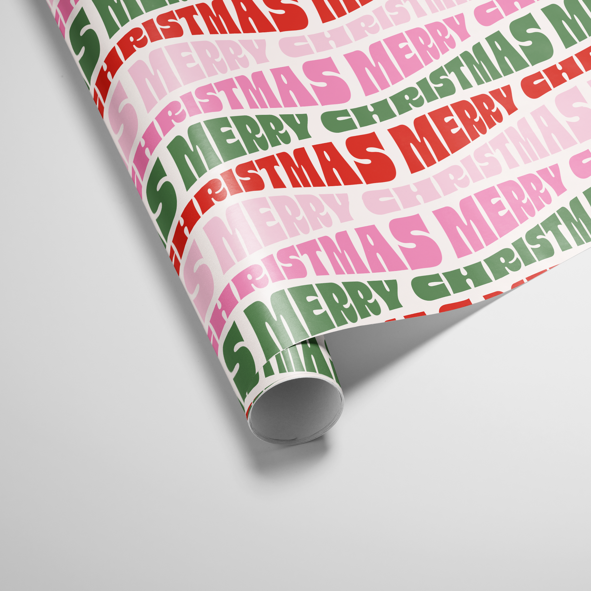 Western Christmas Text Wrapping Paper