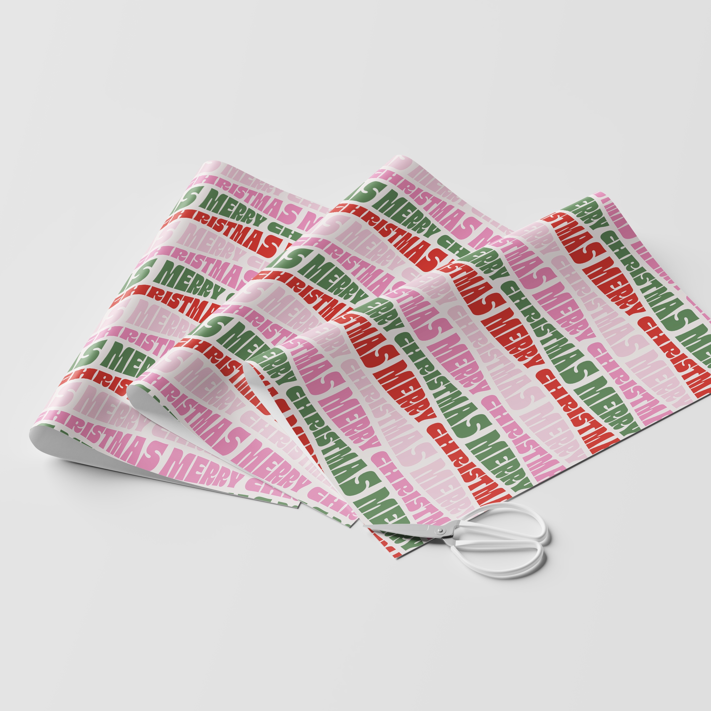 Western Christmas Text Wrapping Paper