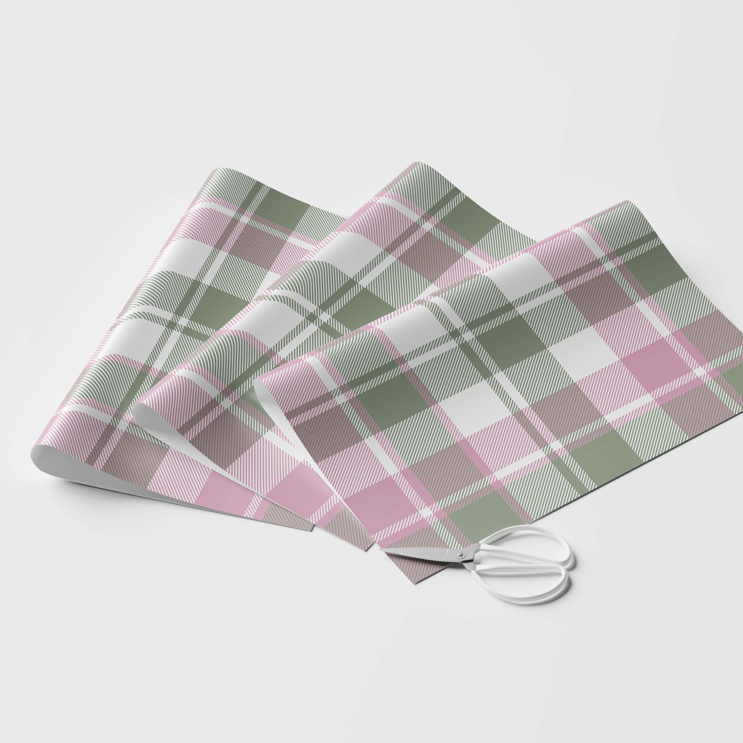 Pink & Green Flannel Wrapping Paper