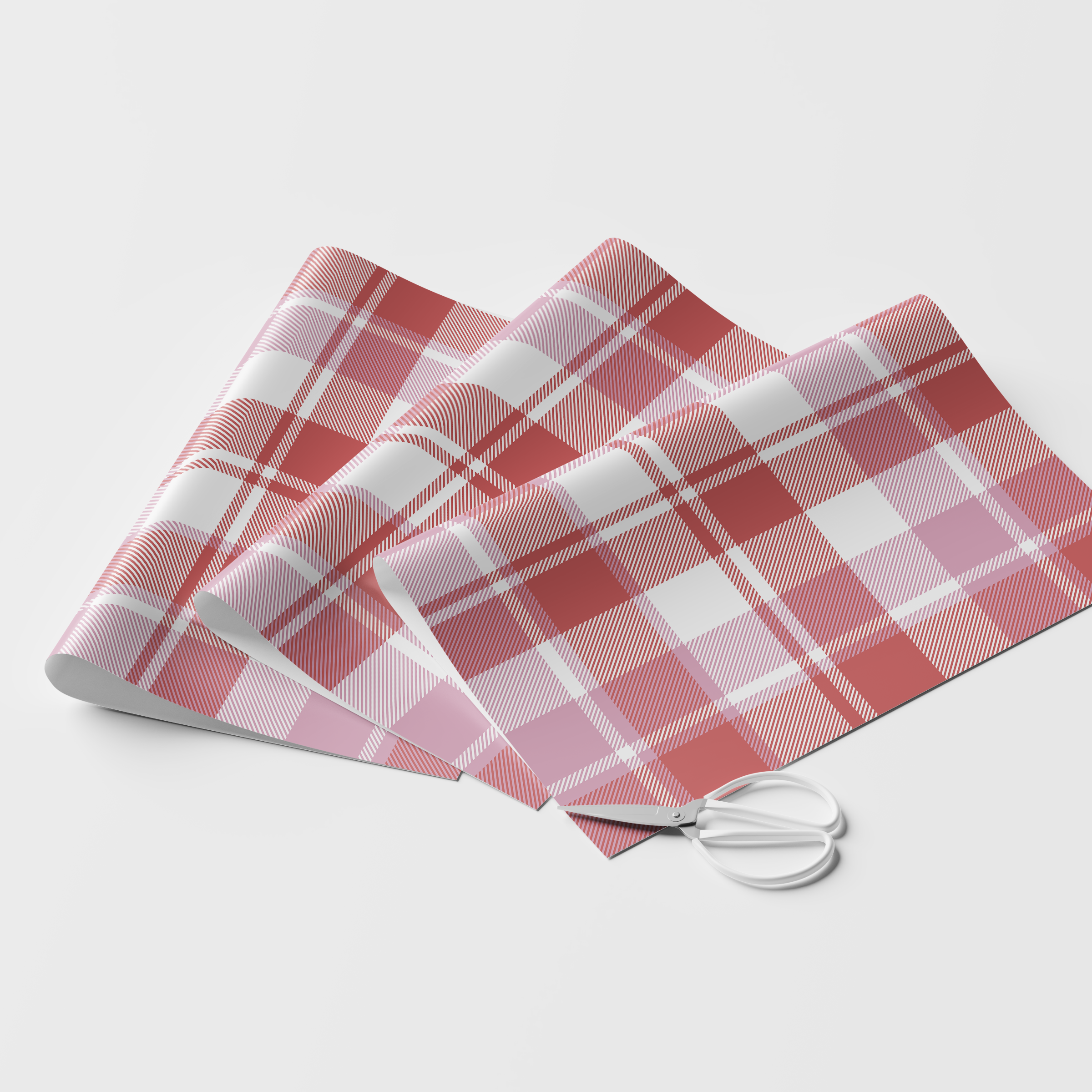 Pink & Red Flannel Wrapping Paper