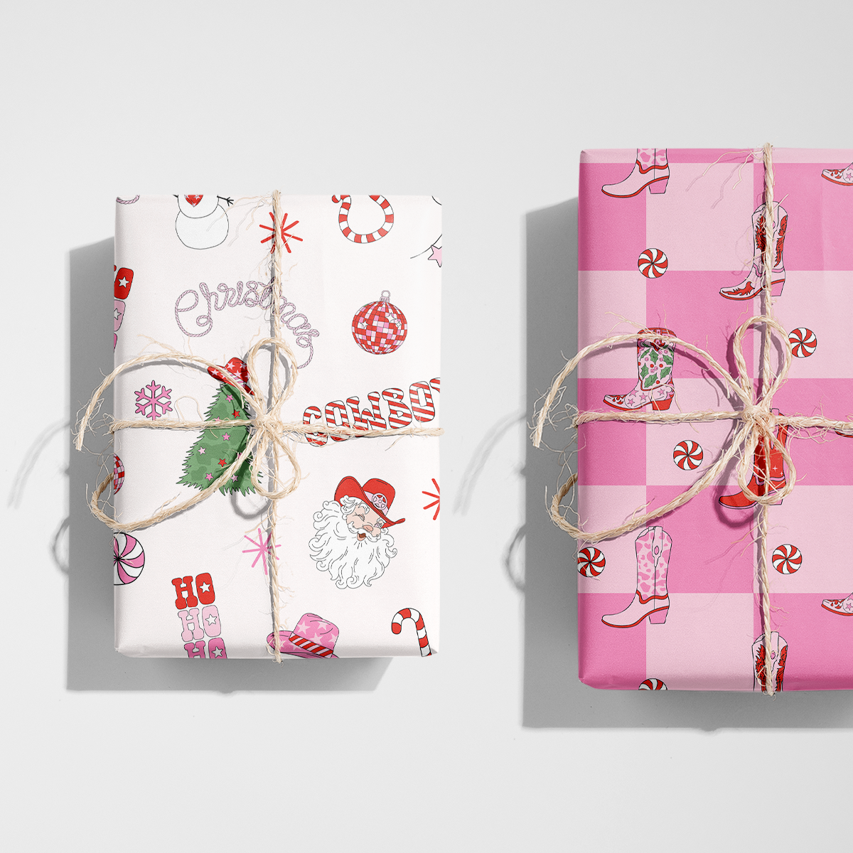 Checkered Cowboy Boots Wrapping Paper
