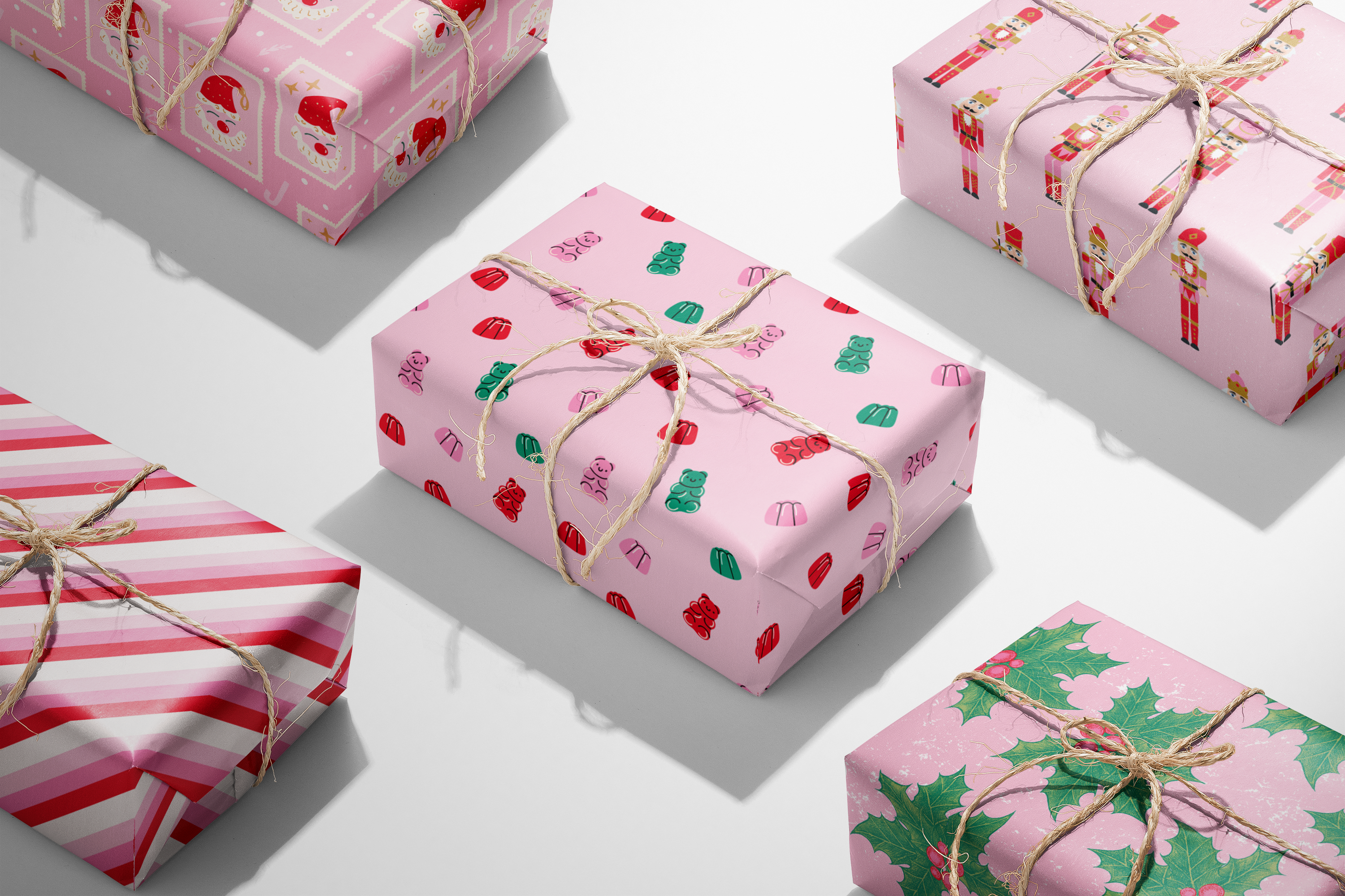Santa Stamps Wrapping Paper