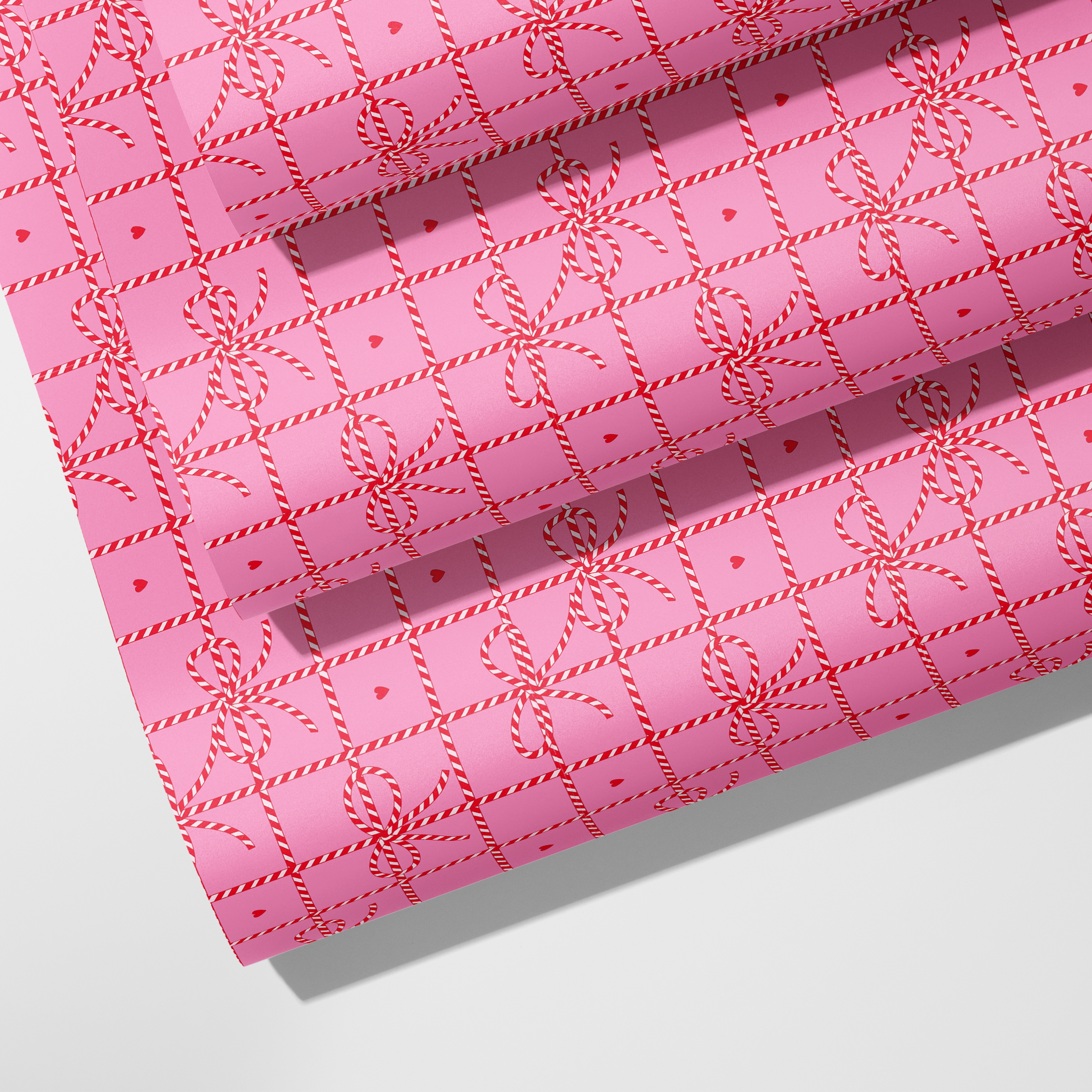 Candy Cane Bows Wrapping Paper