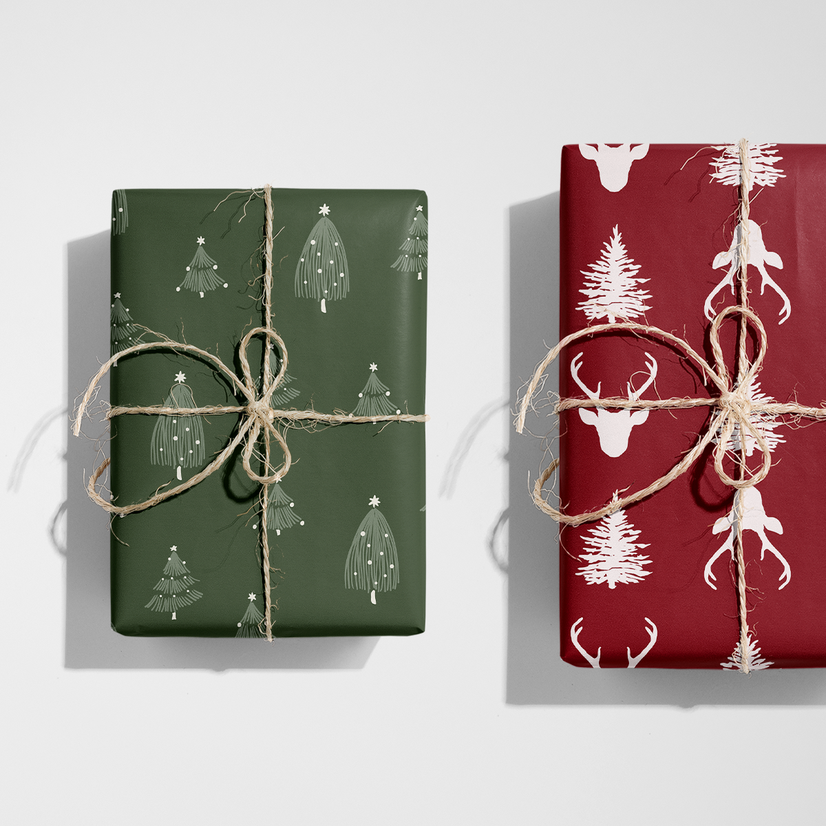 Minimal Christmas Trees Wrapping Paper