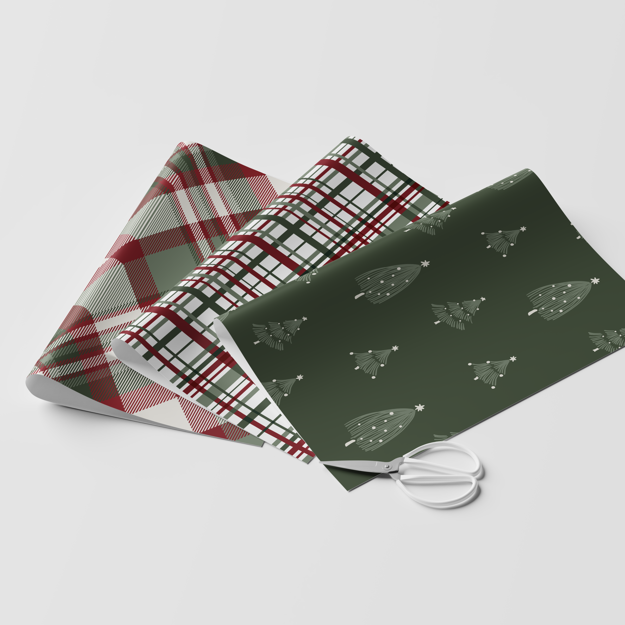 Minimal Christmas Trees Wrapping Paper