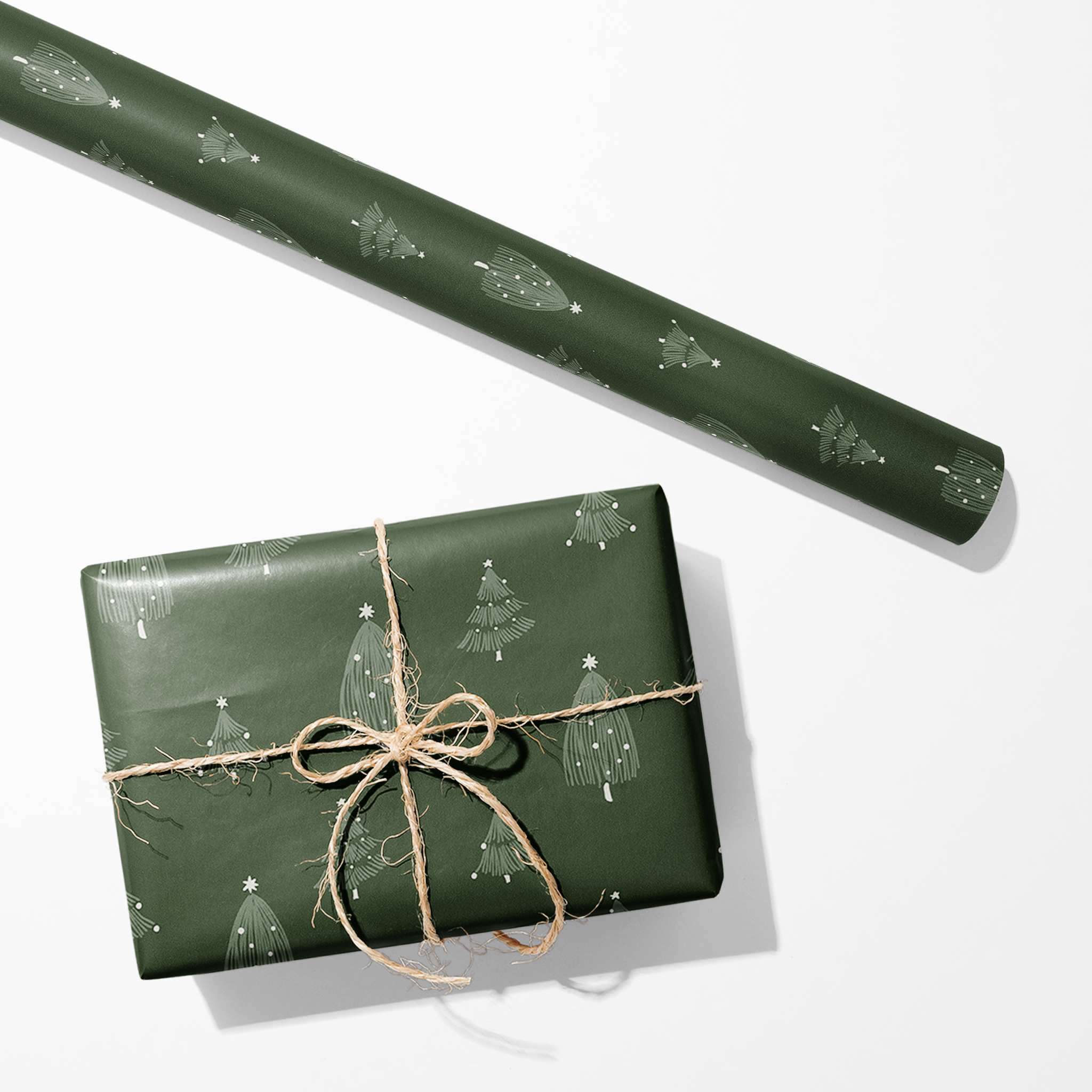 Minimal Christmas Trees Wrapping Paper