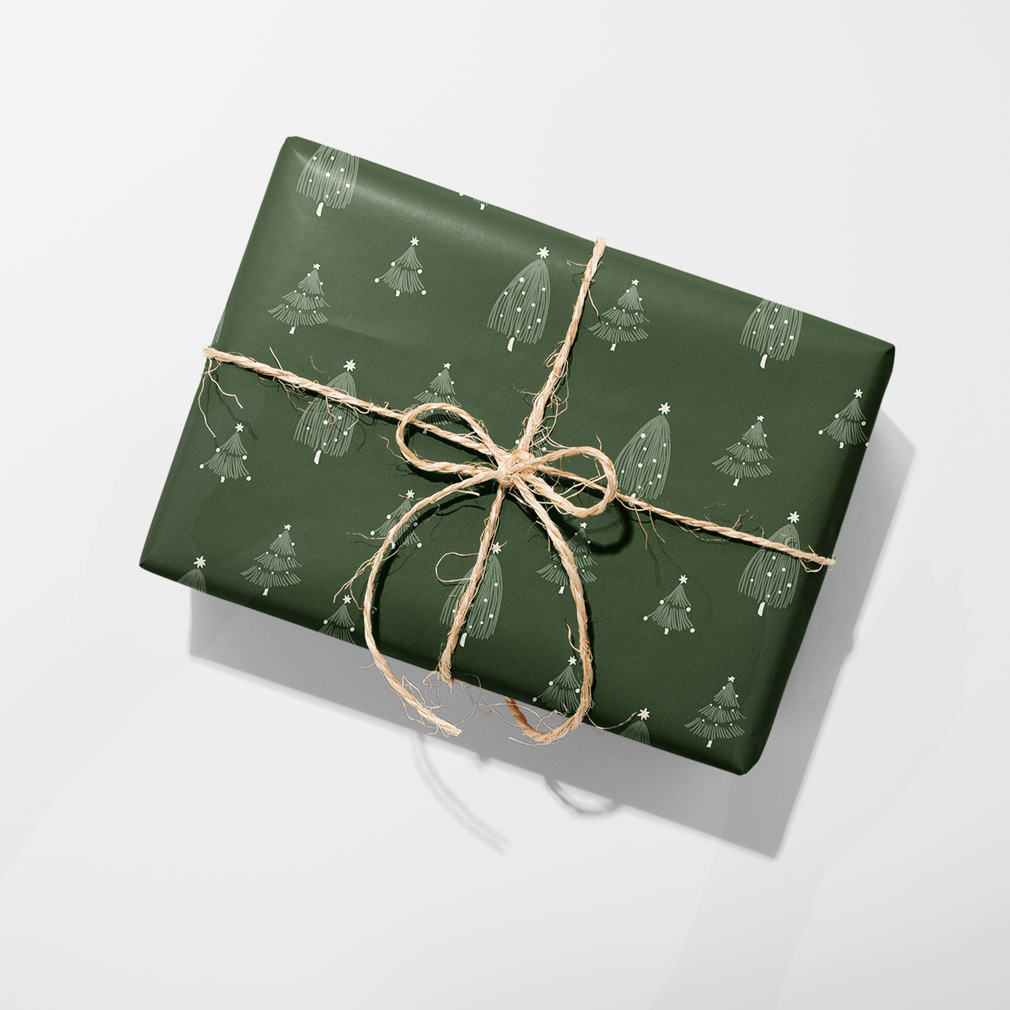 Minimal Christmas Trees Wrapping Paper