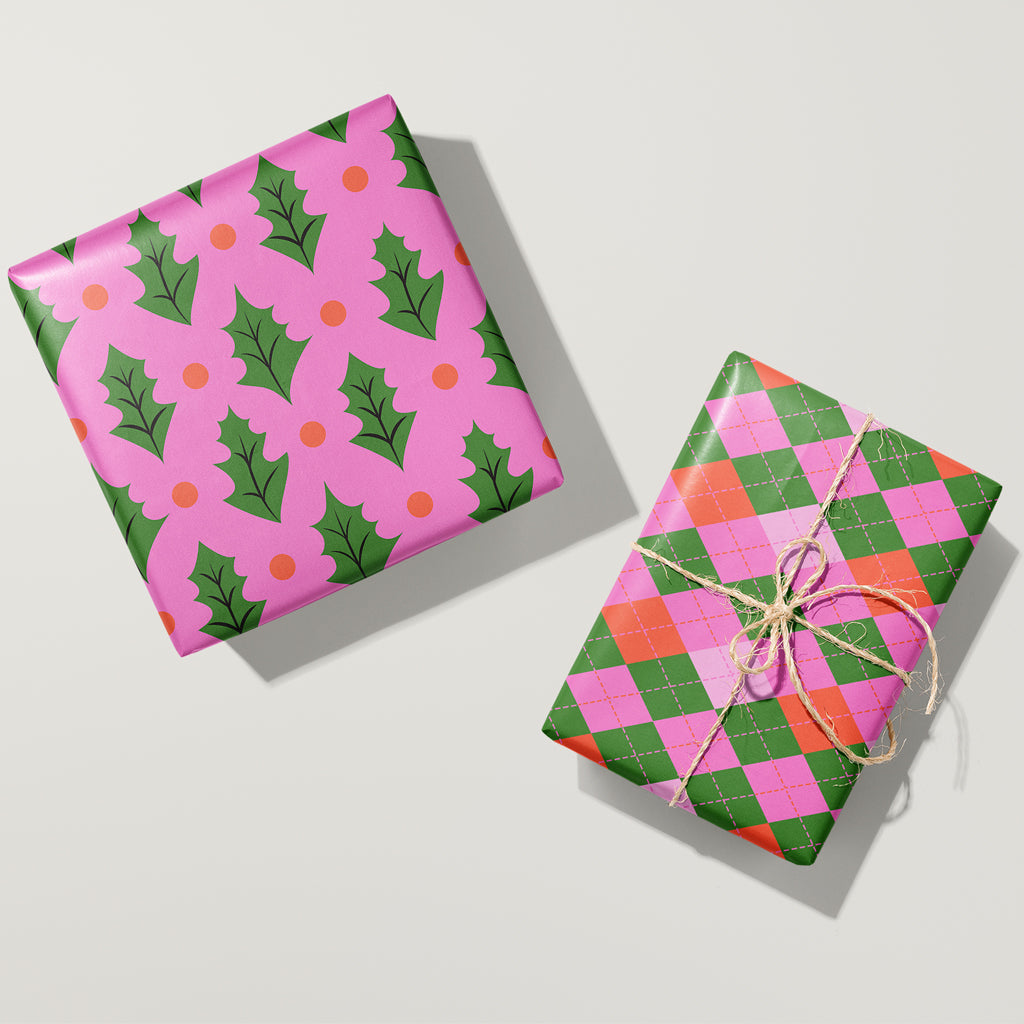 Flannel Palm Royale Wrapping Paper