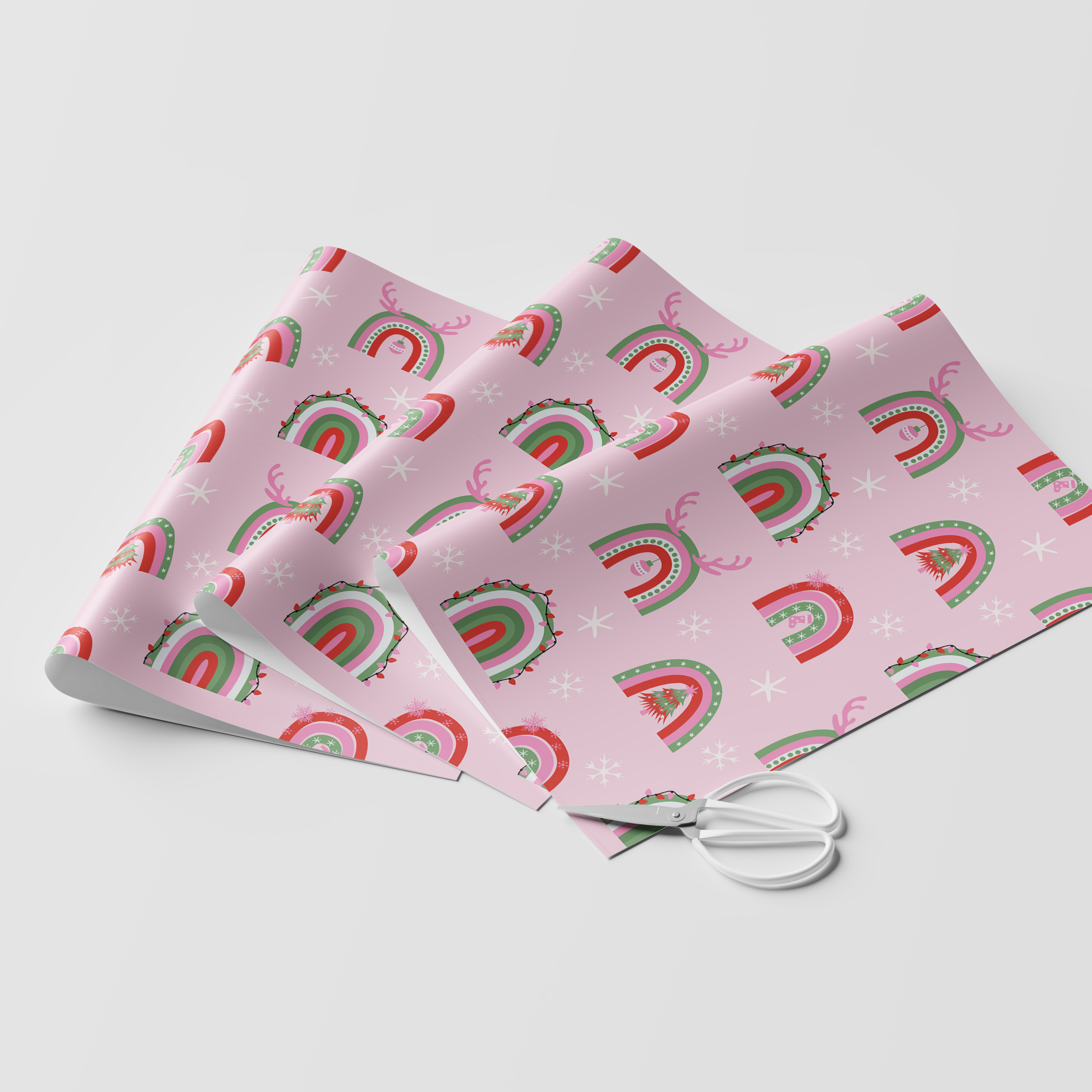 Christmas Rainbows Wrapping Paper