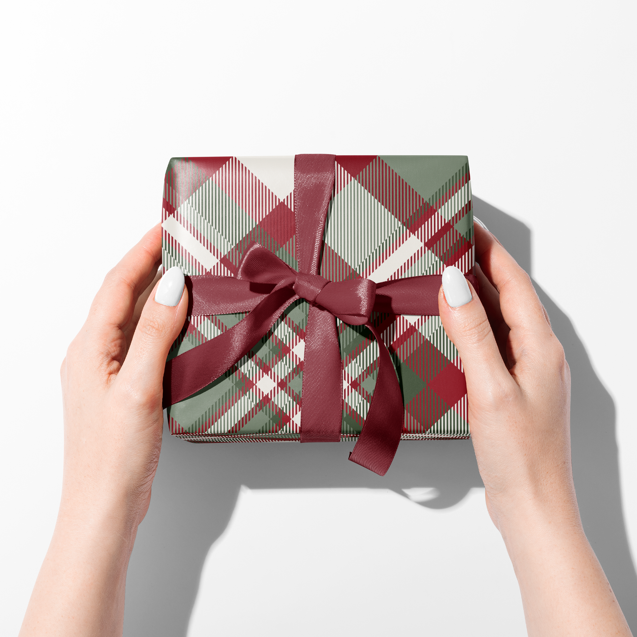 Green and Red Flannel Wrapping Paper