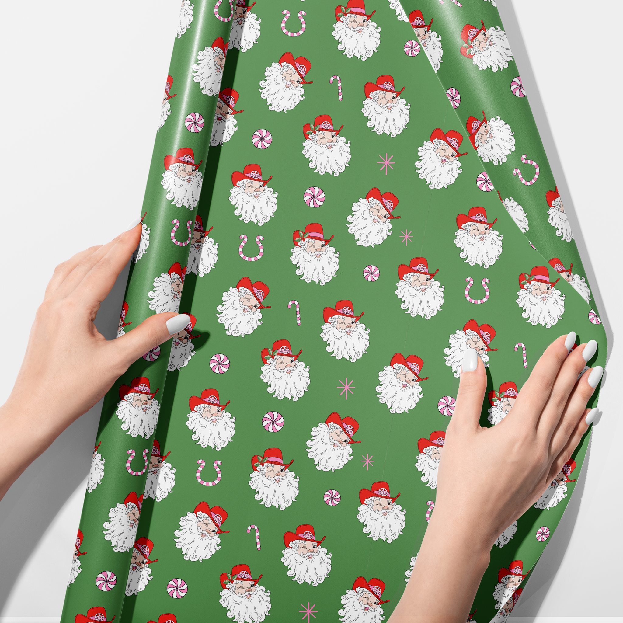 Santas and Candy Wrapping Paper