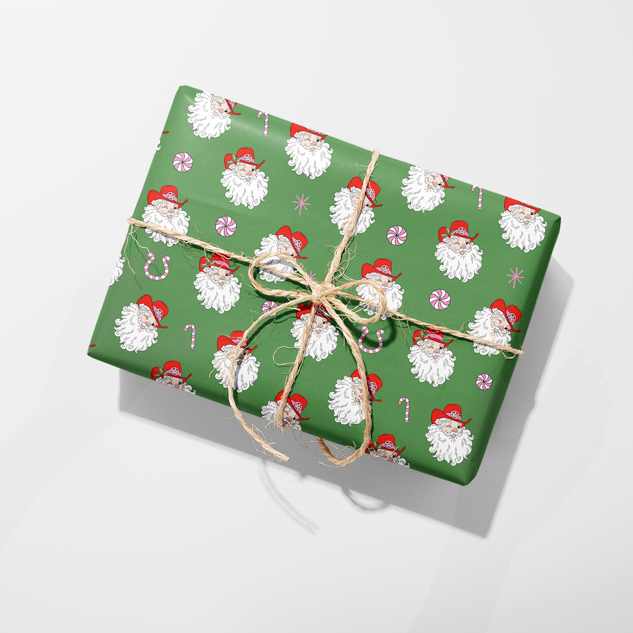 Santas and Candy Wrapping Paper