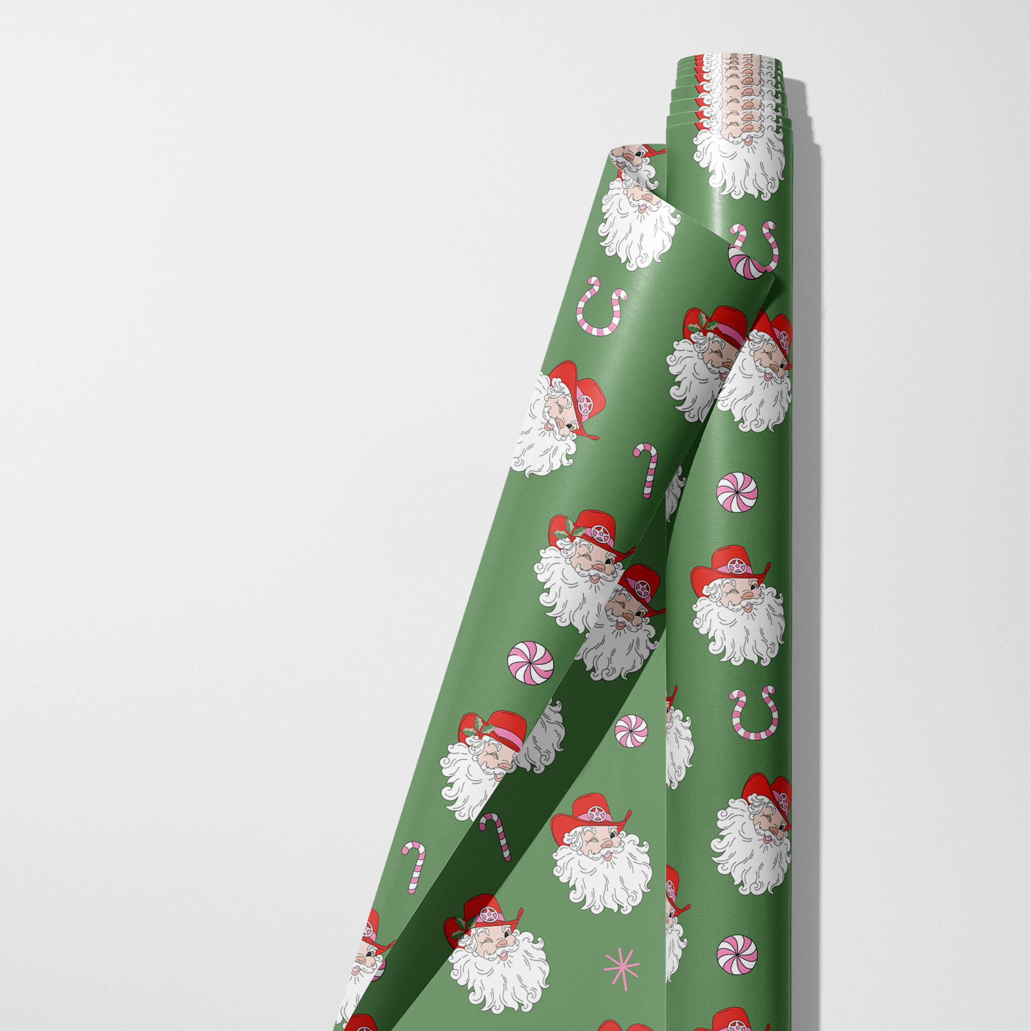 Santas and Candy Wrapping Paper